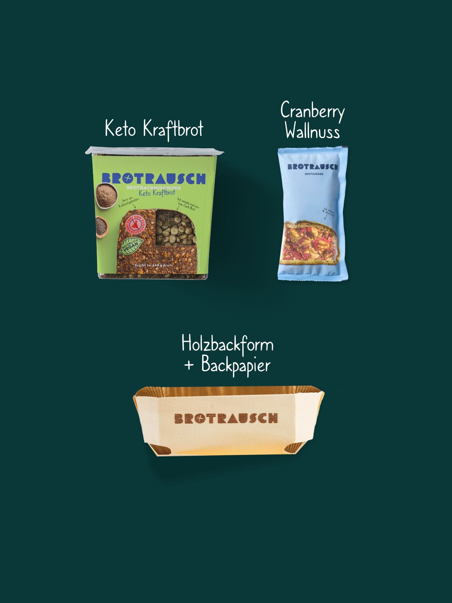 Weihnachten Geschenkbox S mit 1x Brotbackmischung (Keto - ohne Gluten)