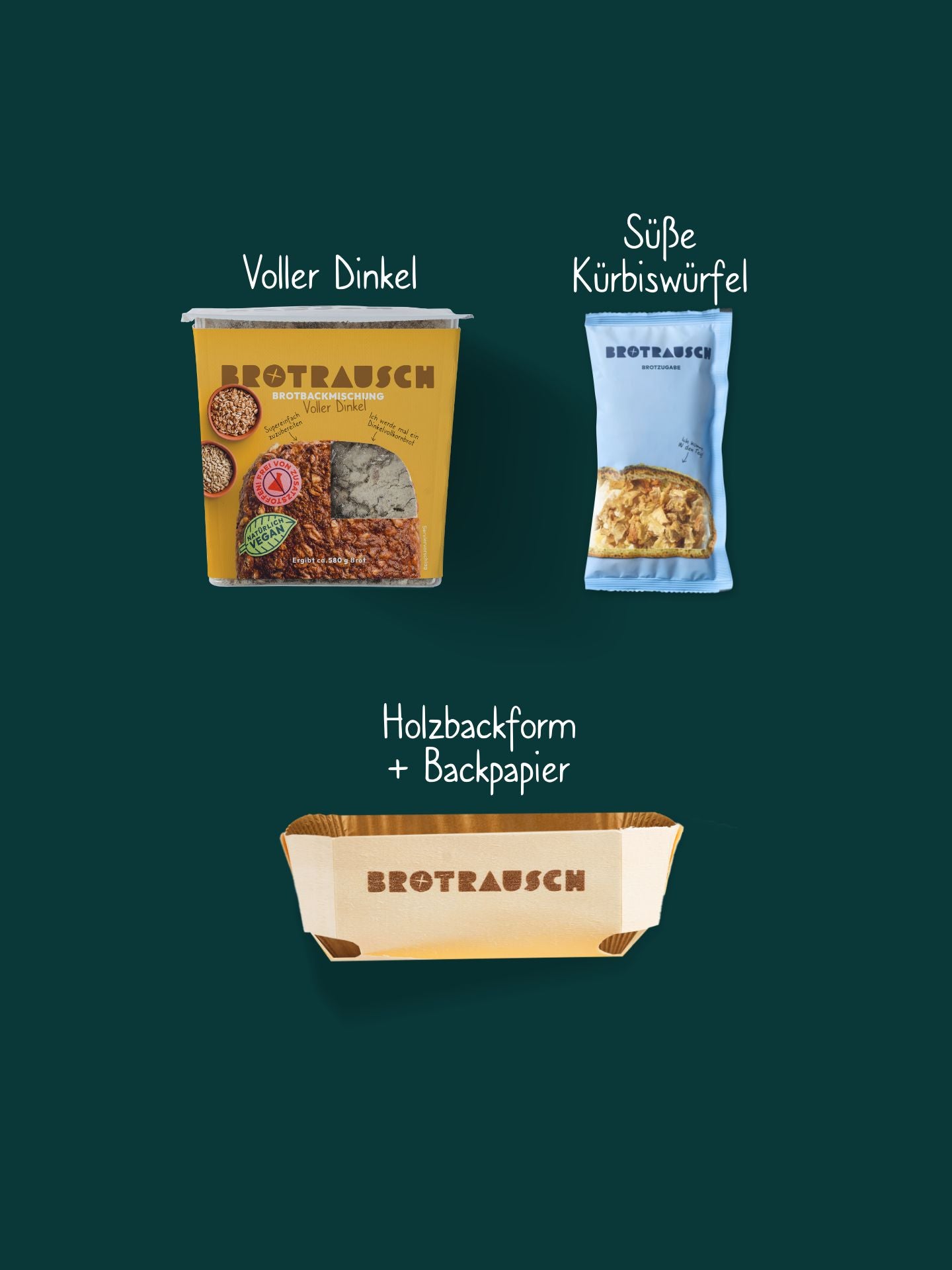 Weihnachten Geschenkbox S mit 1x Brotbackmischung (Voller Dinkel - Körnerbrot)