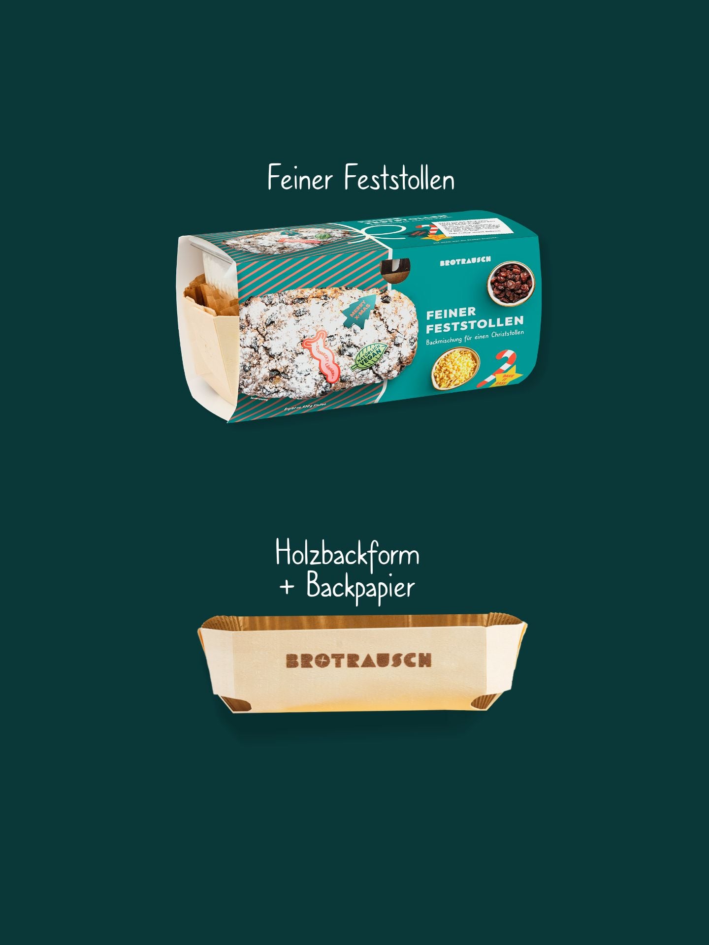 Weihnachten Geschenkbox M mit Christstollen Backmischung Feiner Feststollen