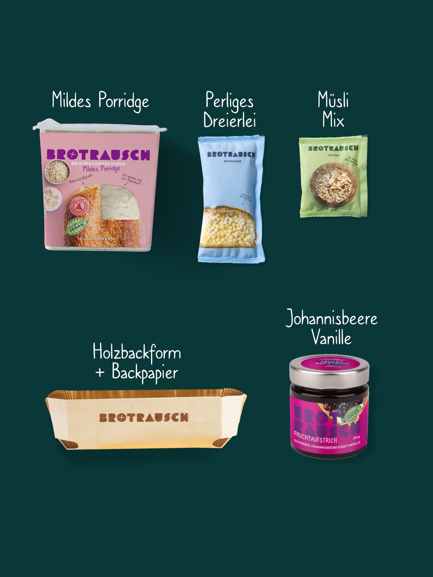 Weihnachten Geschenkbox M mit 1x Brotbackmischung & Fruchtaufstrich