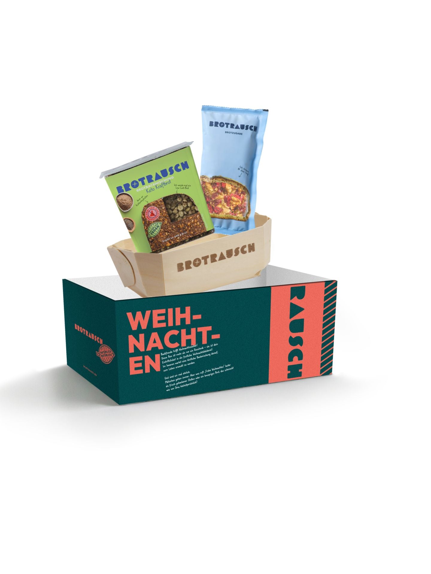 Weihnachten Geschenkbox S mit 1x Brotbackmischung (Keto - ohne Gluten)