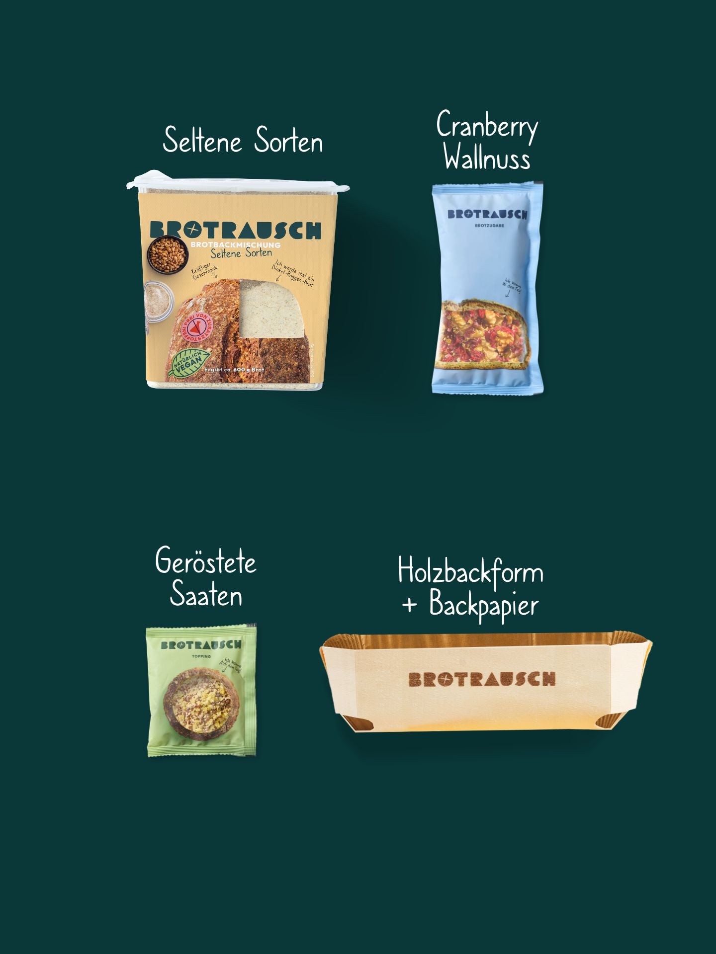 Weihnachten Geschenkbox S mit 1x Brotbackmischung (Dinkel-Roggen - Seltene Sorten)