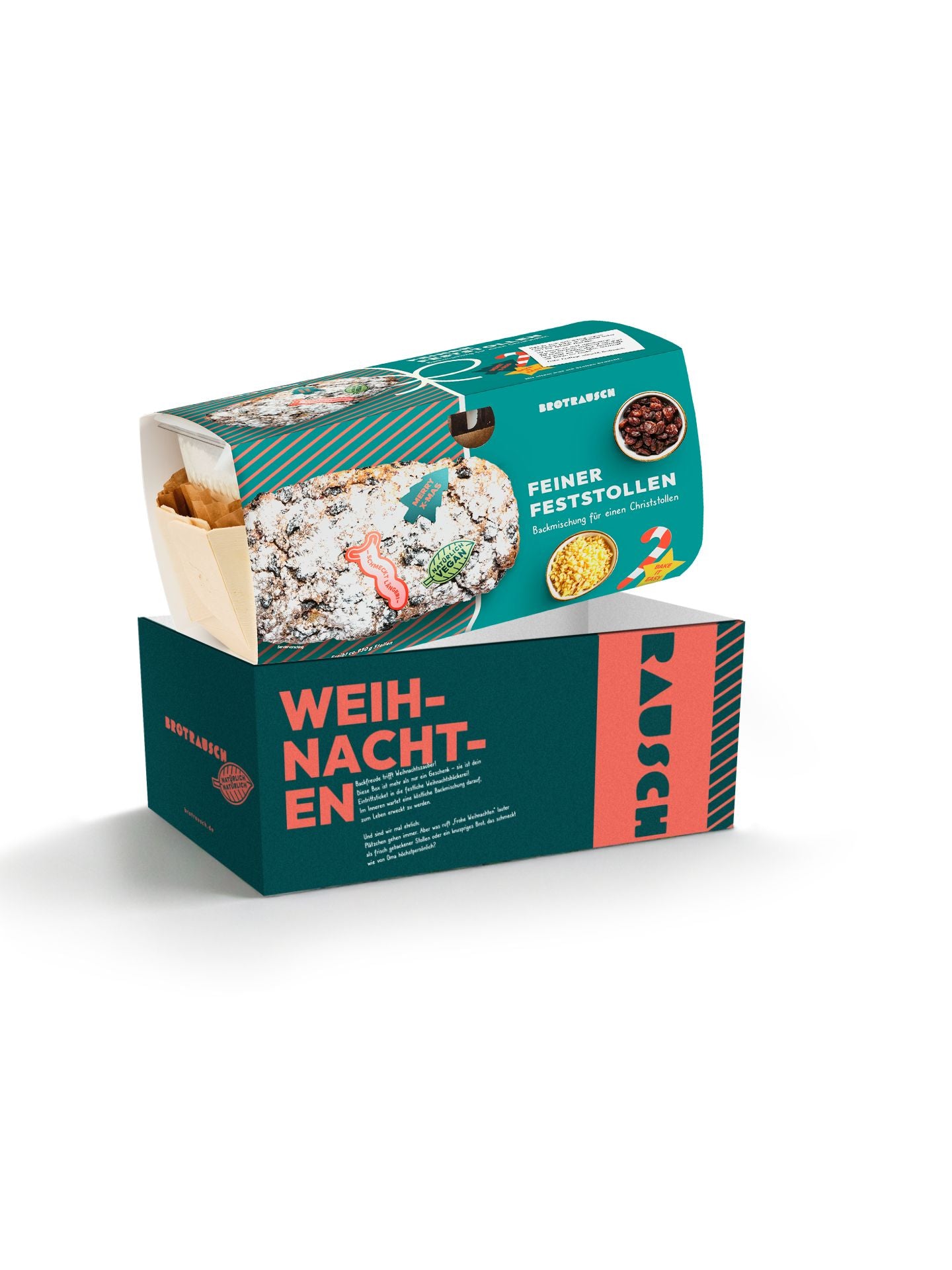 Weihnachten Geschenkbox M mit Christstollen Backmischung Feiner Feststollen