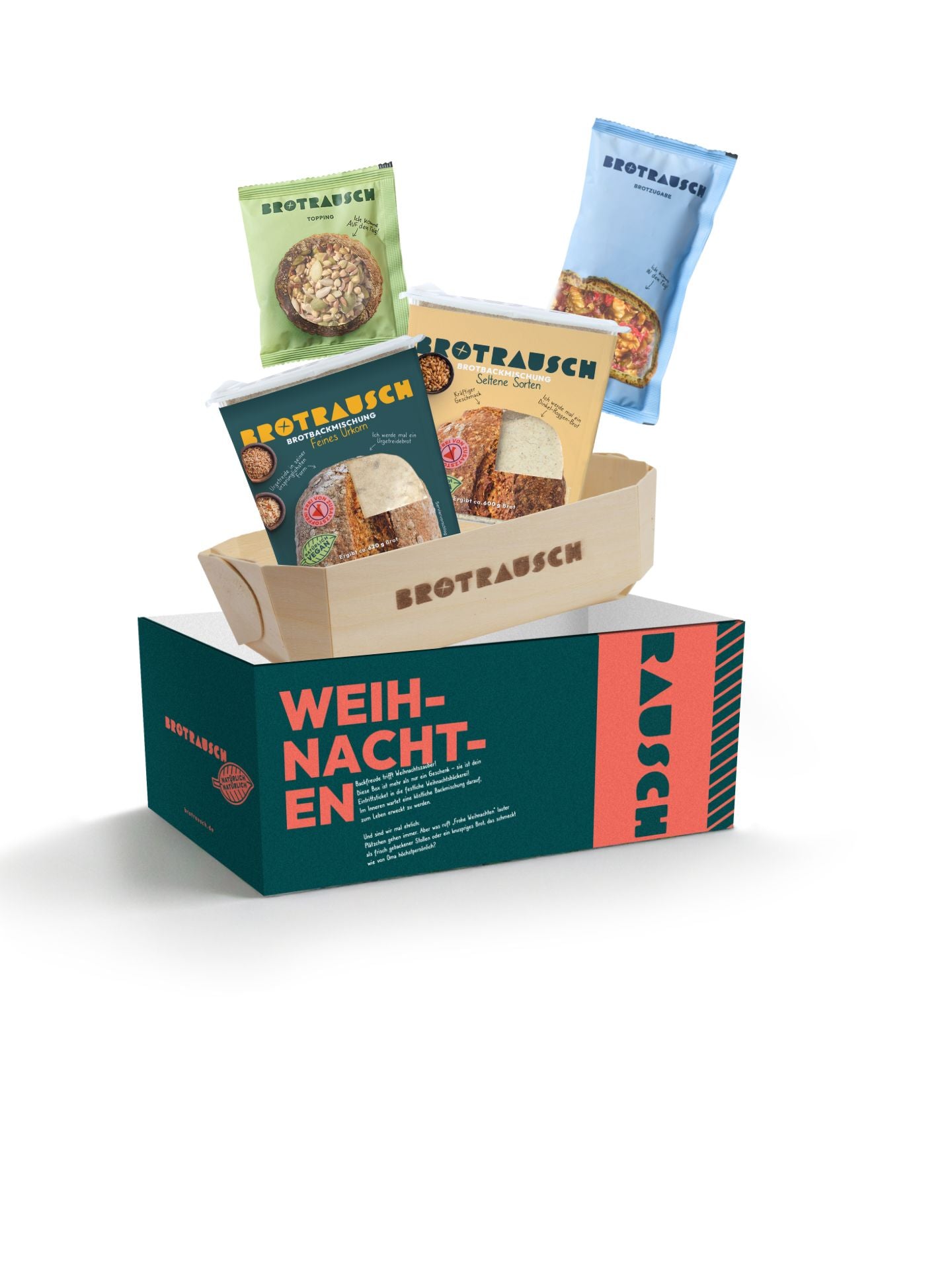 Weihnachten Geschenkbox M mit 2x Brotbackmischungen (Feines Urkorn & Seltene Sorten)