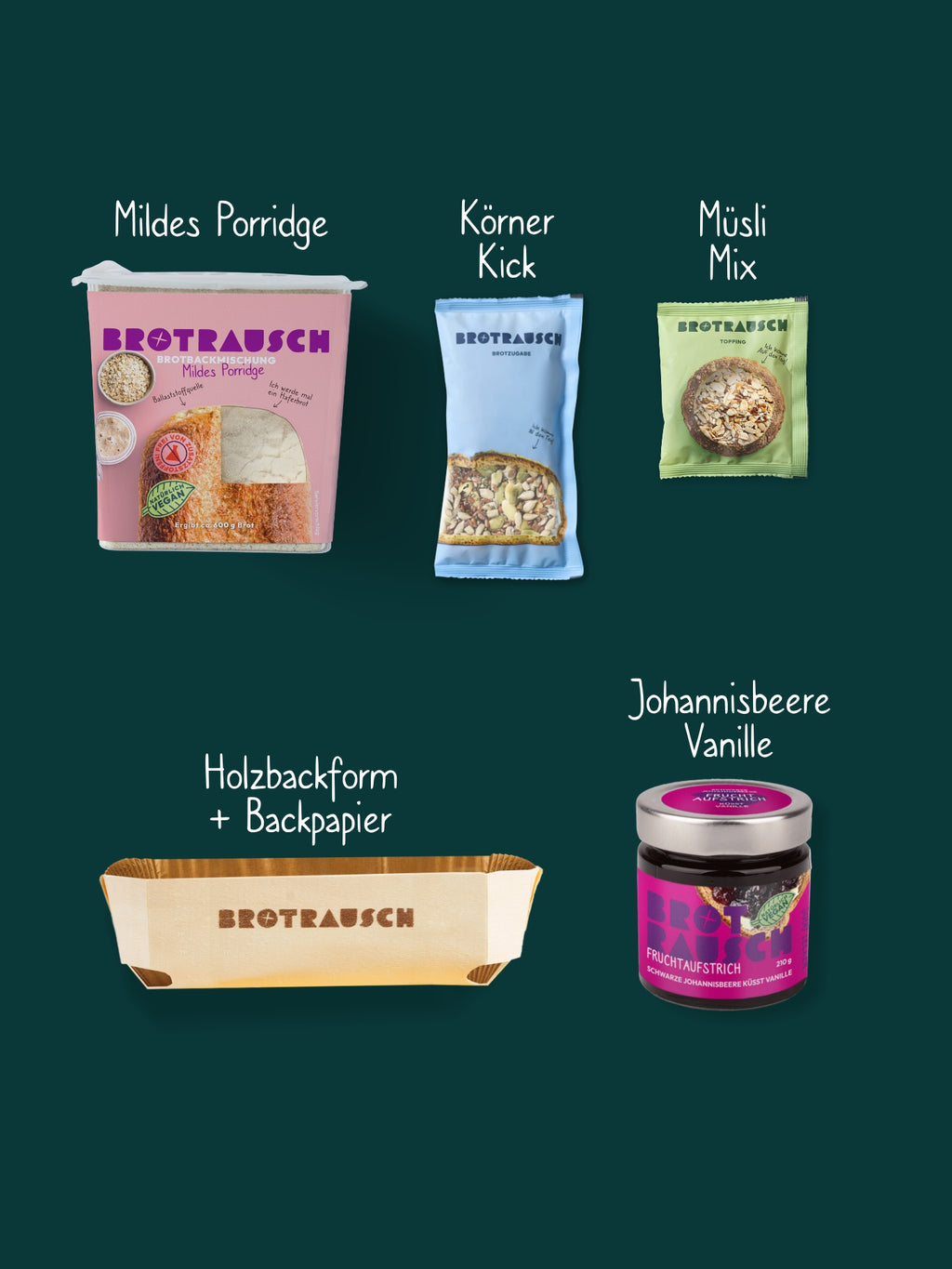 Weihnachten Geschenkbox M mit 1x Brotbackmischung & Fruchtaufstrich