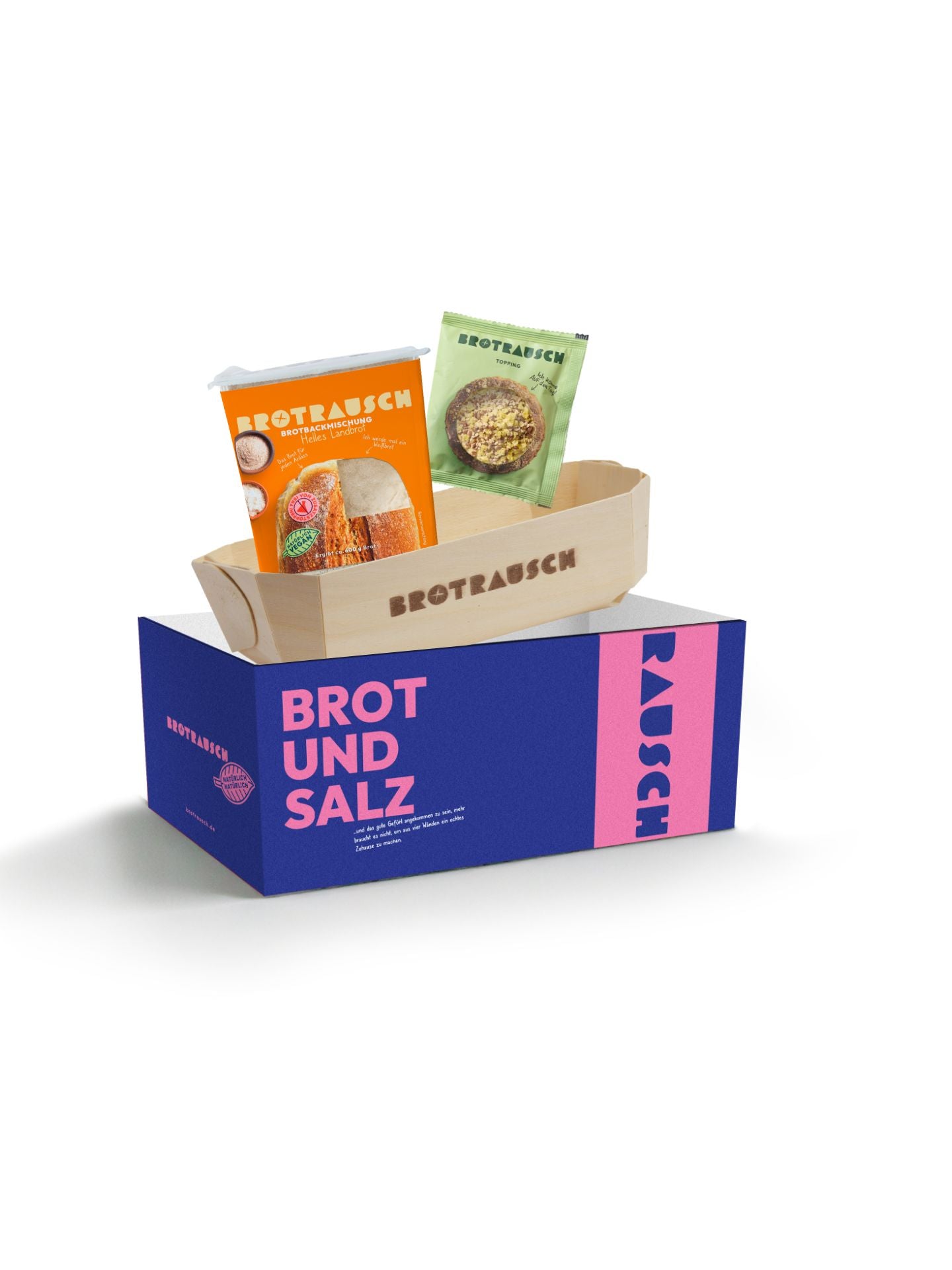 Geschenkbox zum Einzug mit Brot und Salz zum Selberbacken