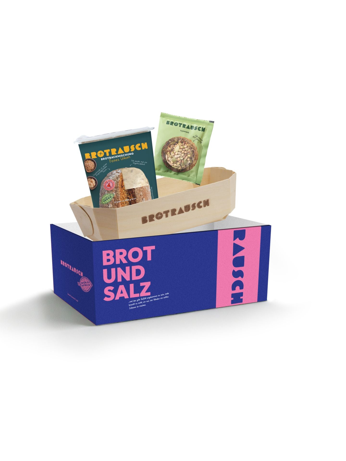Geschenkbox zum Einzug mit Brot und Salz zum Selberbacken