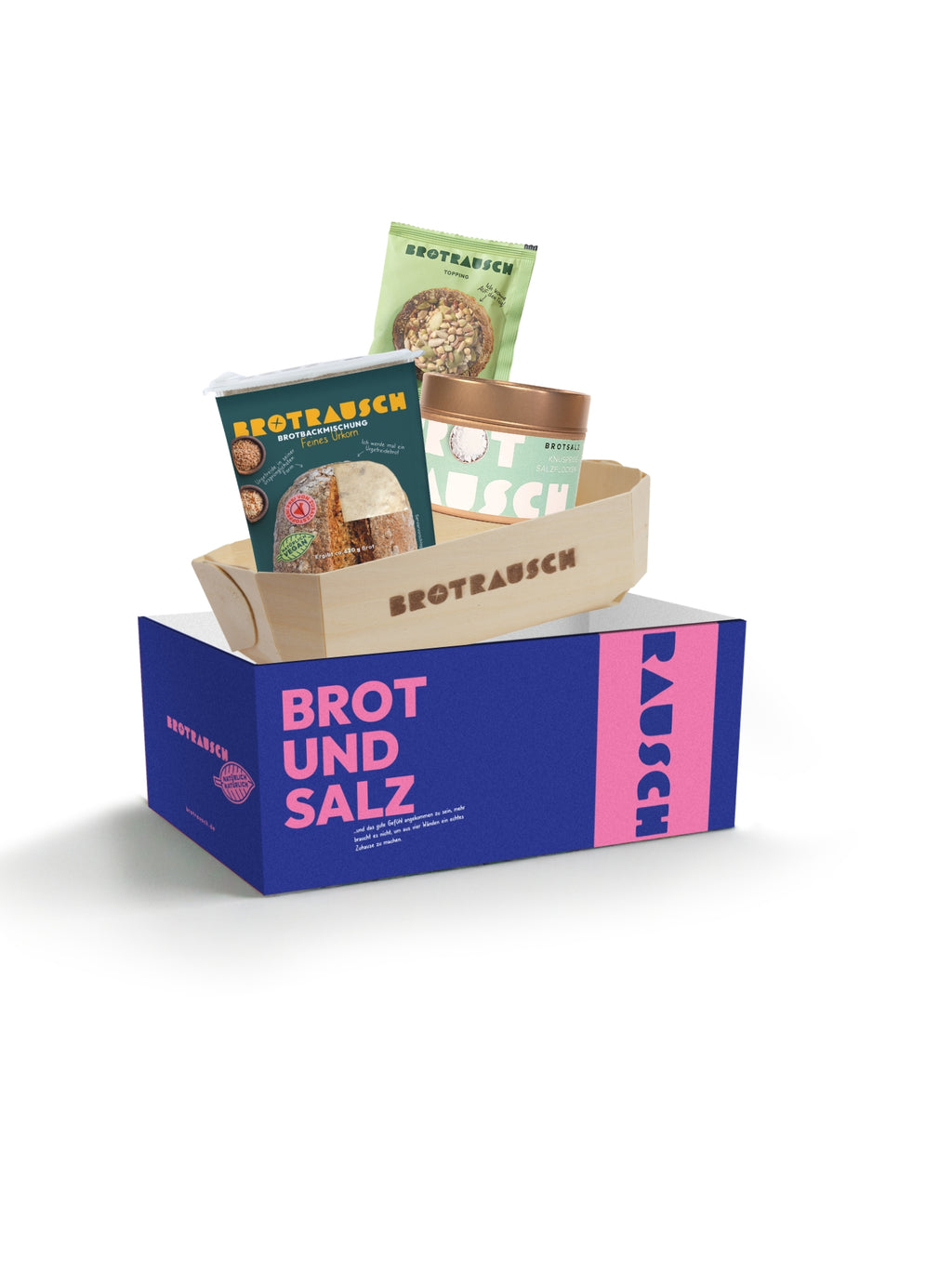 Geschenkbox zum Einzug mit Brot und Salz zum Selberbacken