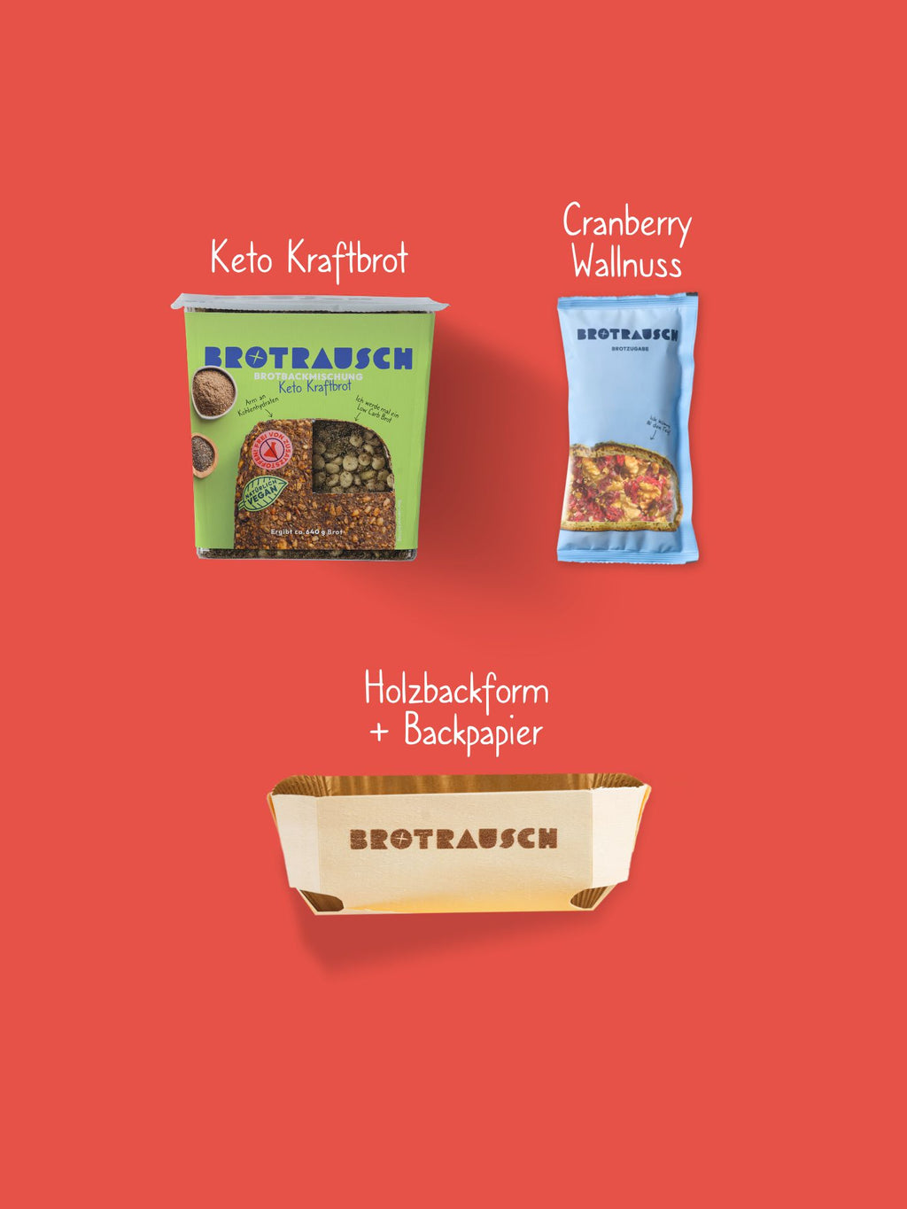 Glückwunsch Geschenkbox S mit 1x Brotbackmischung (Keto - ohne Gluten)