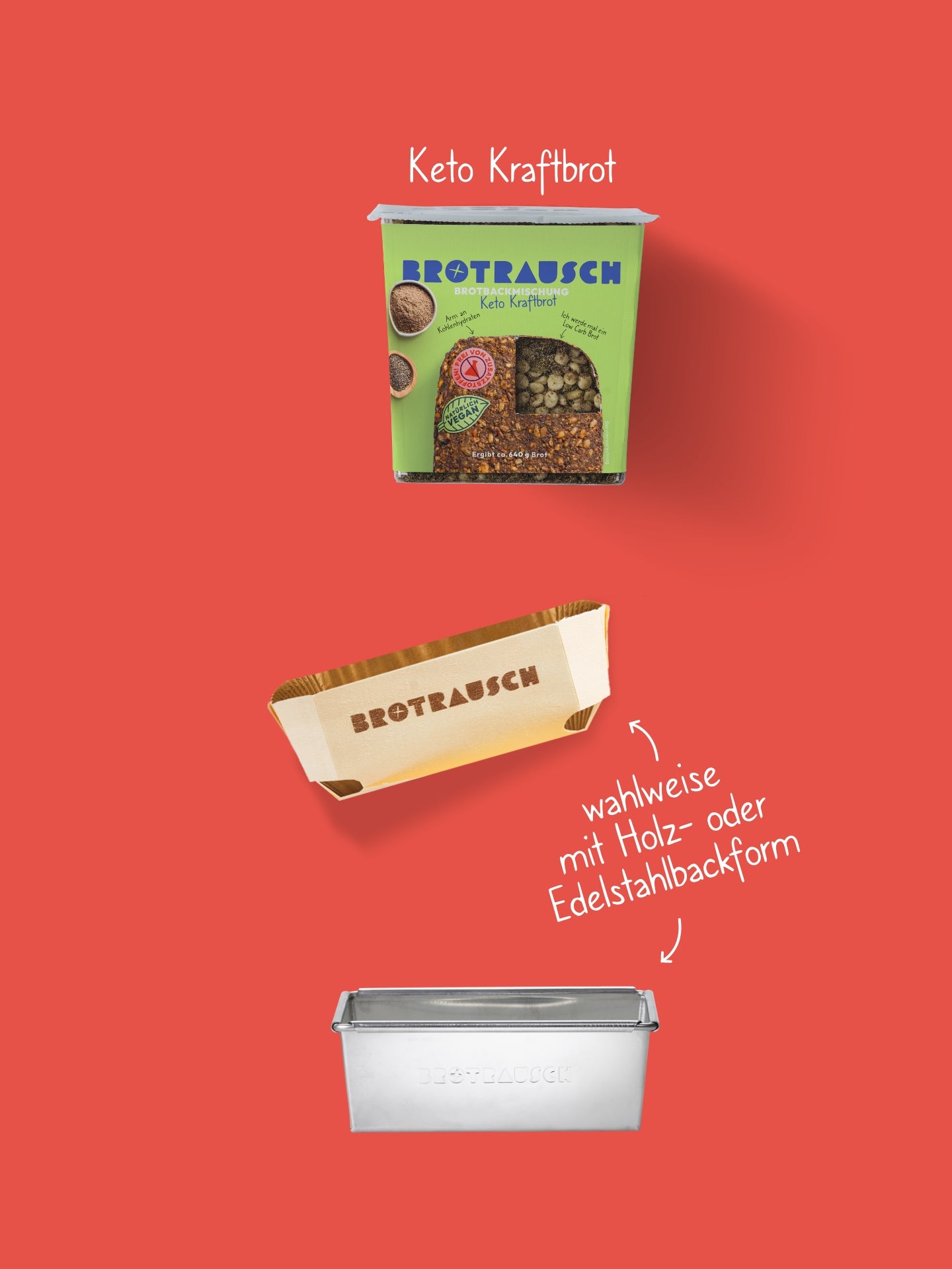 Glückwunsch Geschenkbox S mit 1x Brotbackmischung (Keto - glutenfrei)