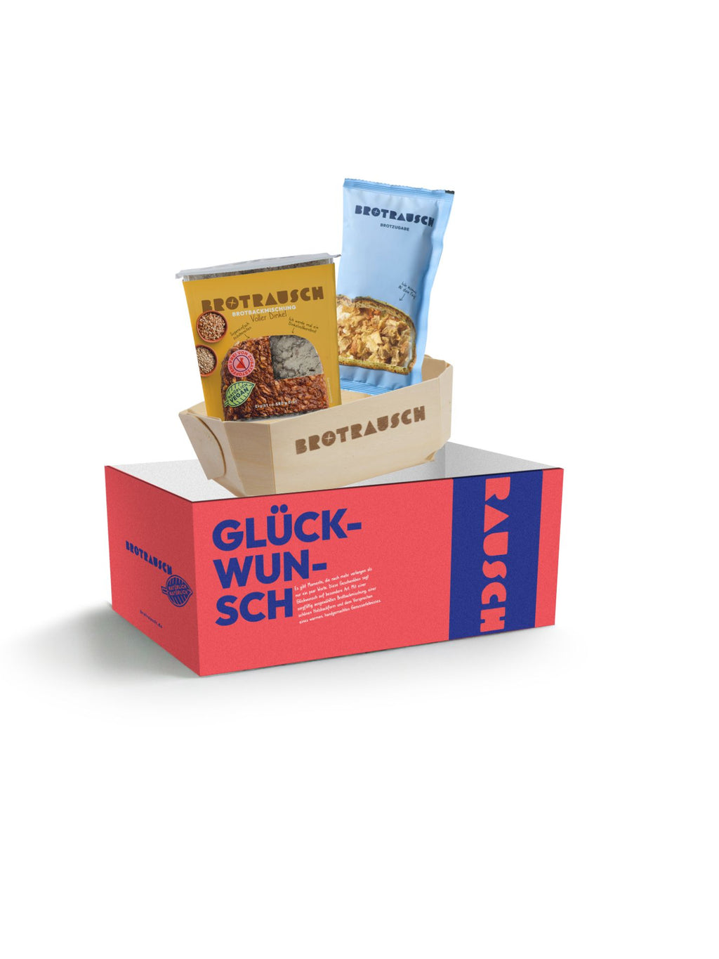 Glückwunsch Geschenkbox S mit 1x Brotbackmischung (Voller Dinkel)