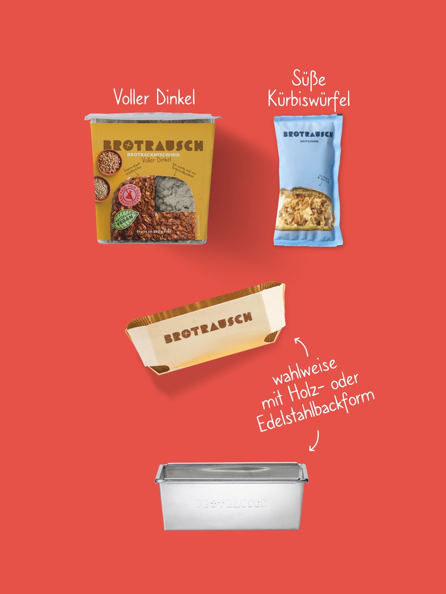 Glückwunsch Geschenkbox S mit 1x Brotbackmischung (Voller Dinkel)