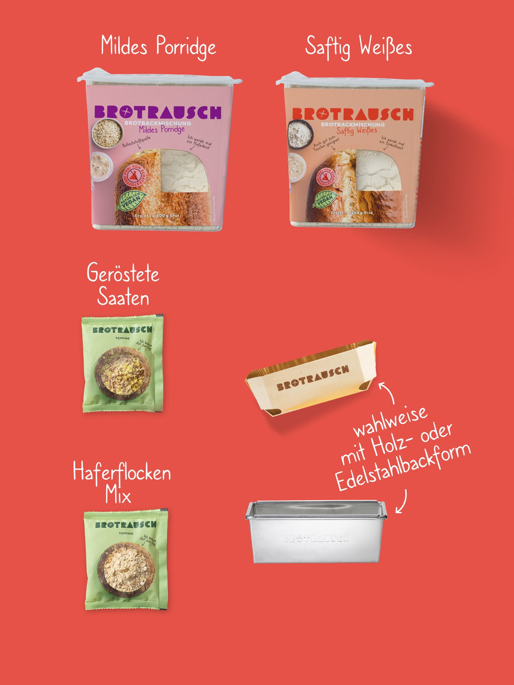 Glückwunsch Geschenkbox M mit 2x Brotbackmischungen