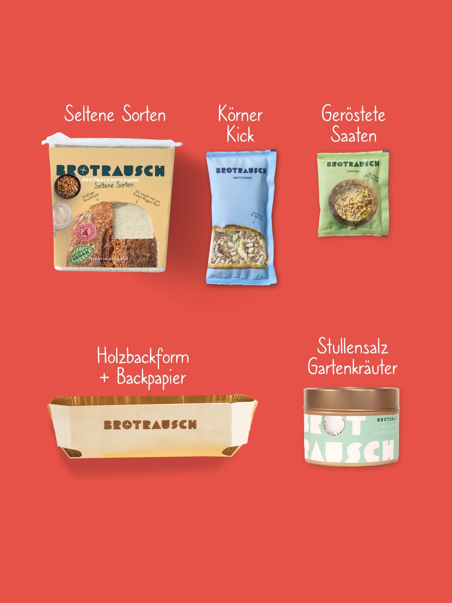 Glückwunsch Geschenkbox M mit 1x Brotbackmischung & Stullensalz Gartenkräuter
