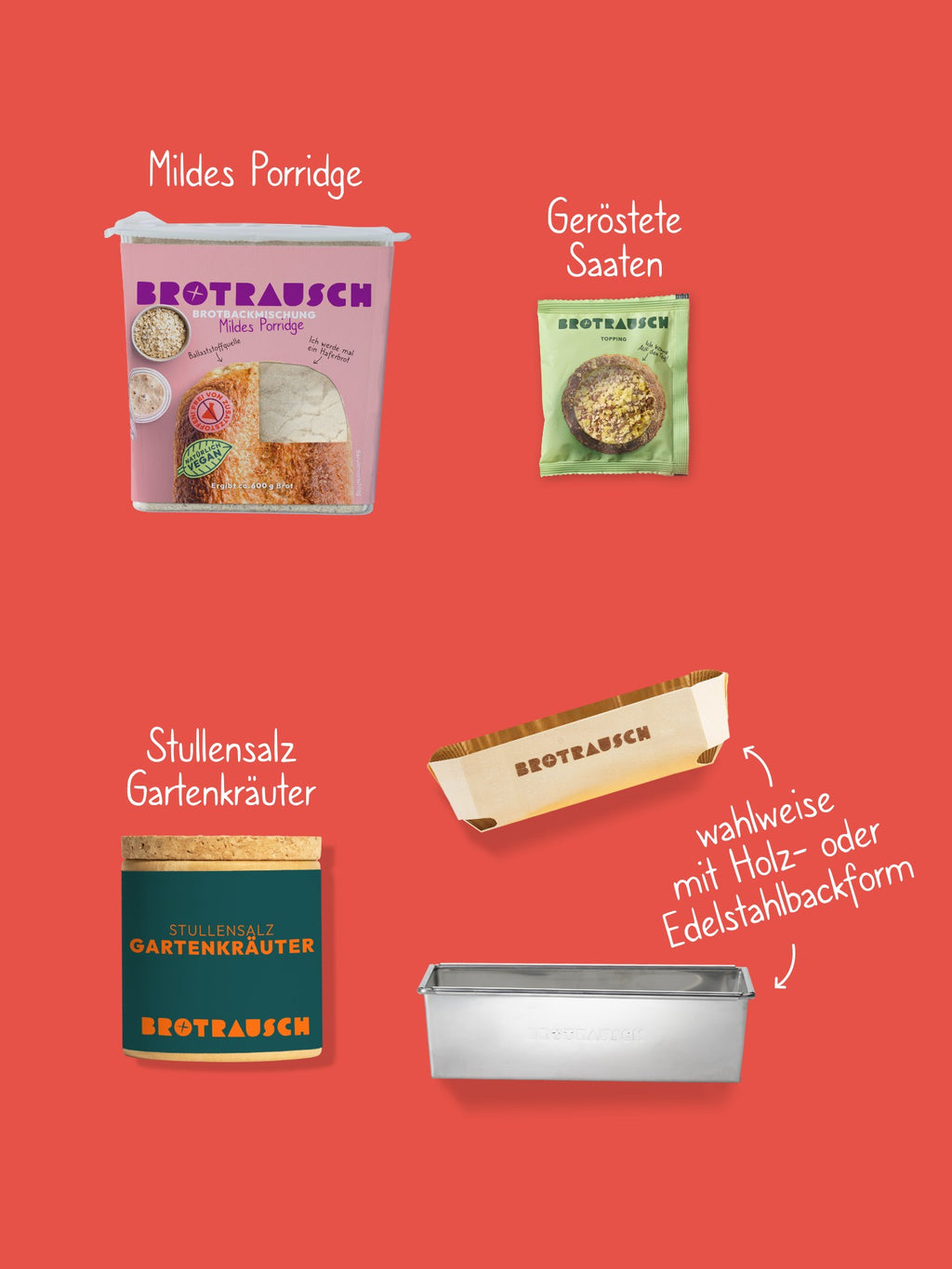 Glückwunsch Geschenkbox M mit 1x Brotbackmischung & Stullensalz Gartenkräuter