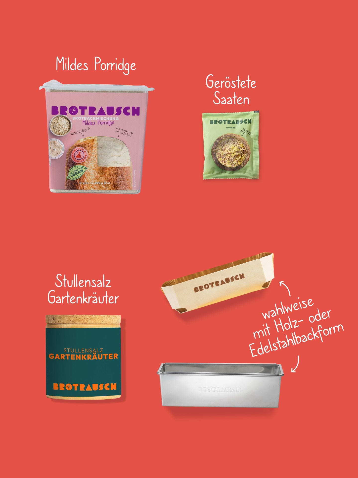 Glückwunsch Geschenkbox M mit 1x Brotbackmischung & Stullensalz Gartenkräuter
