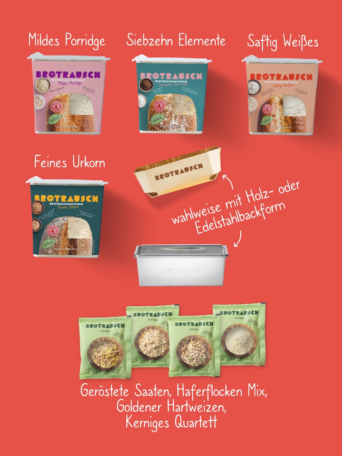 Glückwunsch Geschenkbox L mit 4x Brotbackmischung