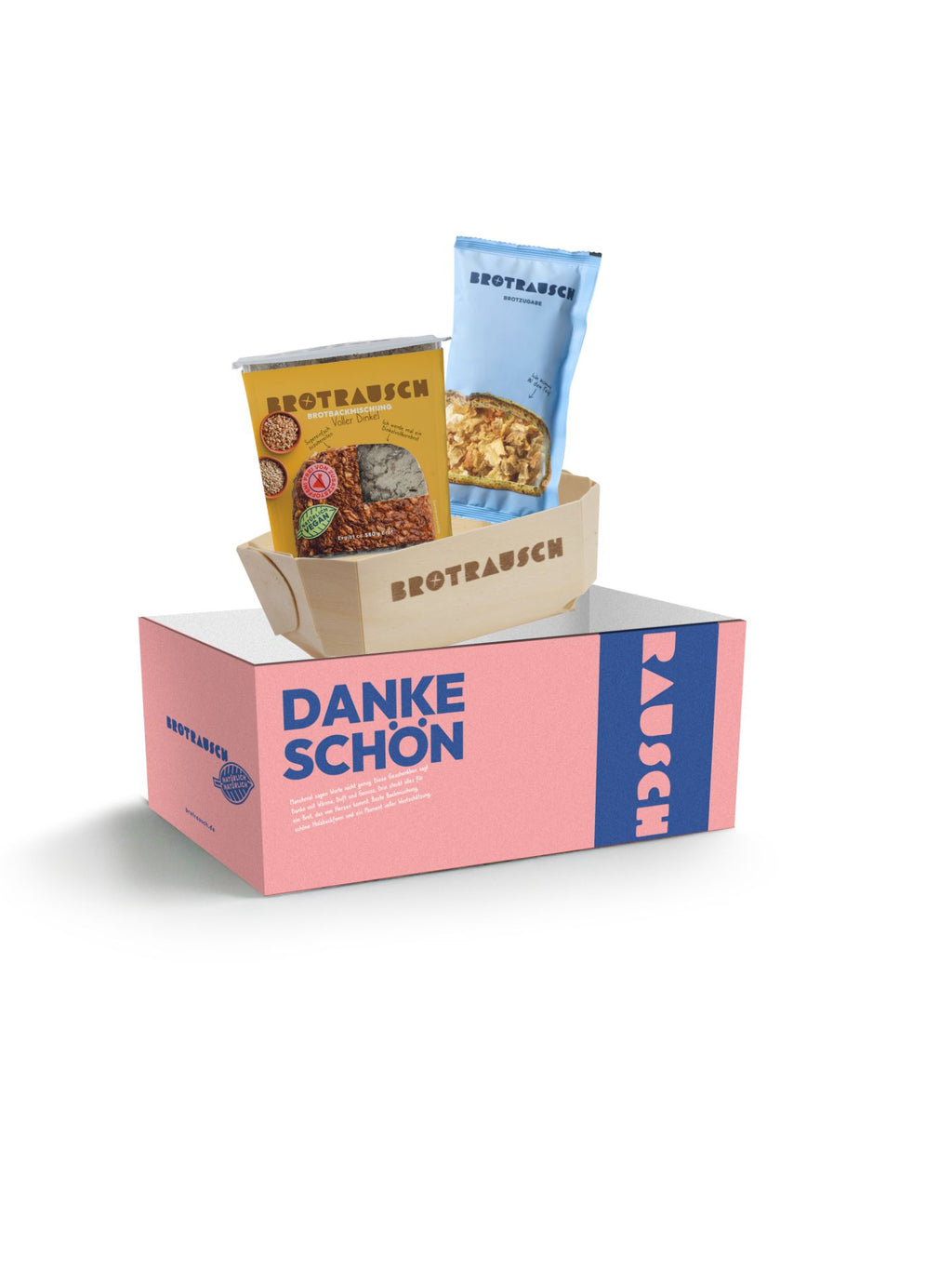 Dankeschön Geschenkbox S mit 1x Brotbackmischung (Voller Dinkel)