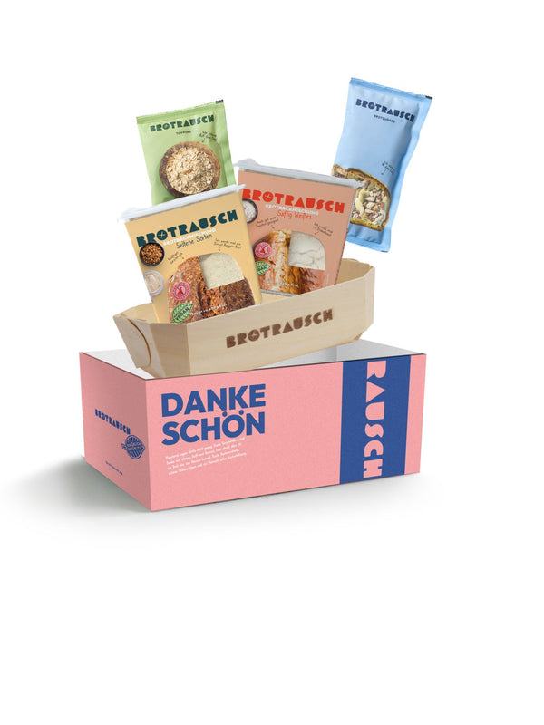Dankeschön Geschenkbox M mit 2x Brotbackmischungen