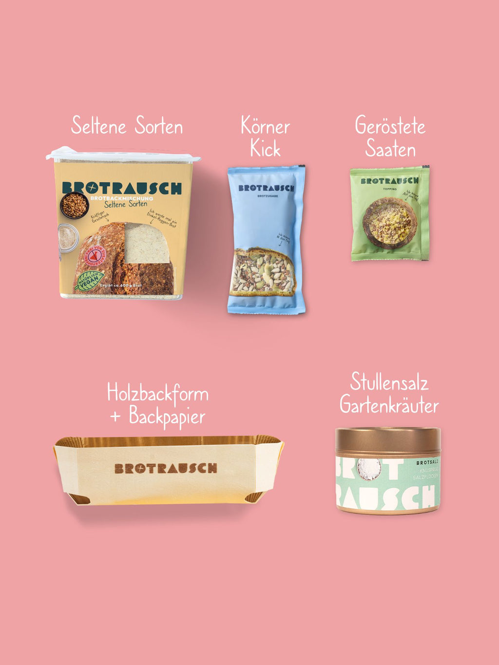 Dankeschön Geschenkbox M mit 1x Brotbackmischung & Stullensalz Gartenkräuter