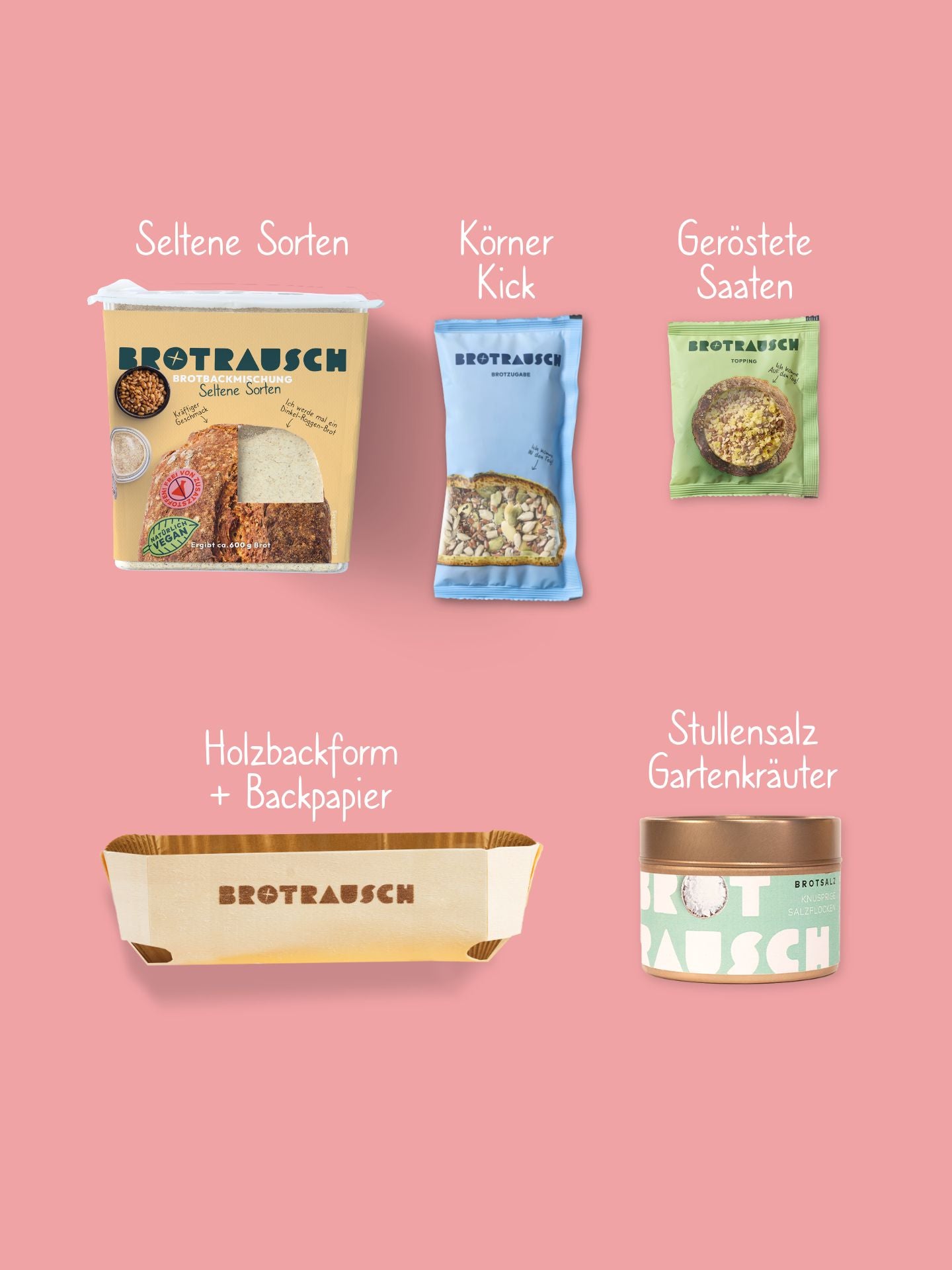 Dankeschön Geschenkbox M mit 1x Brotbackmischung & Stullensalz Gartenkräuter