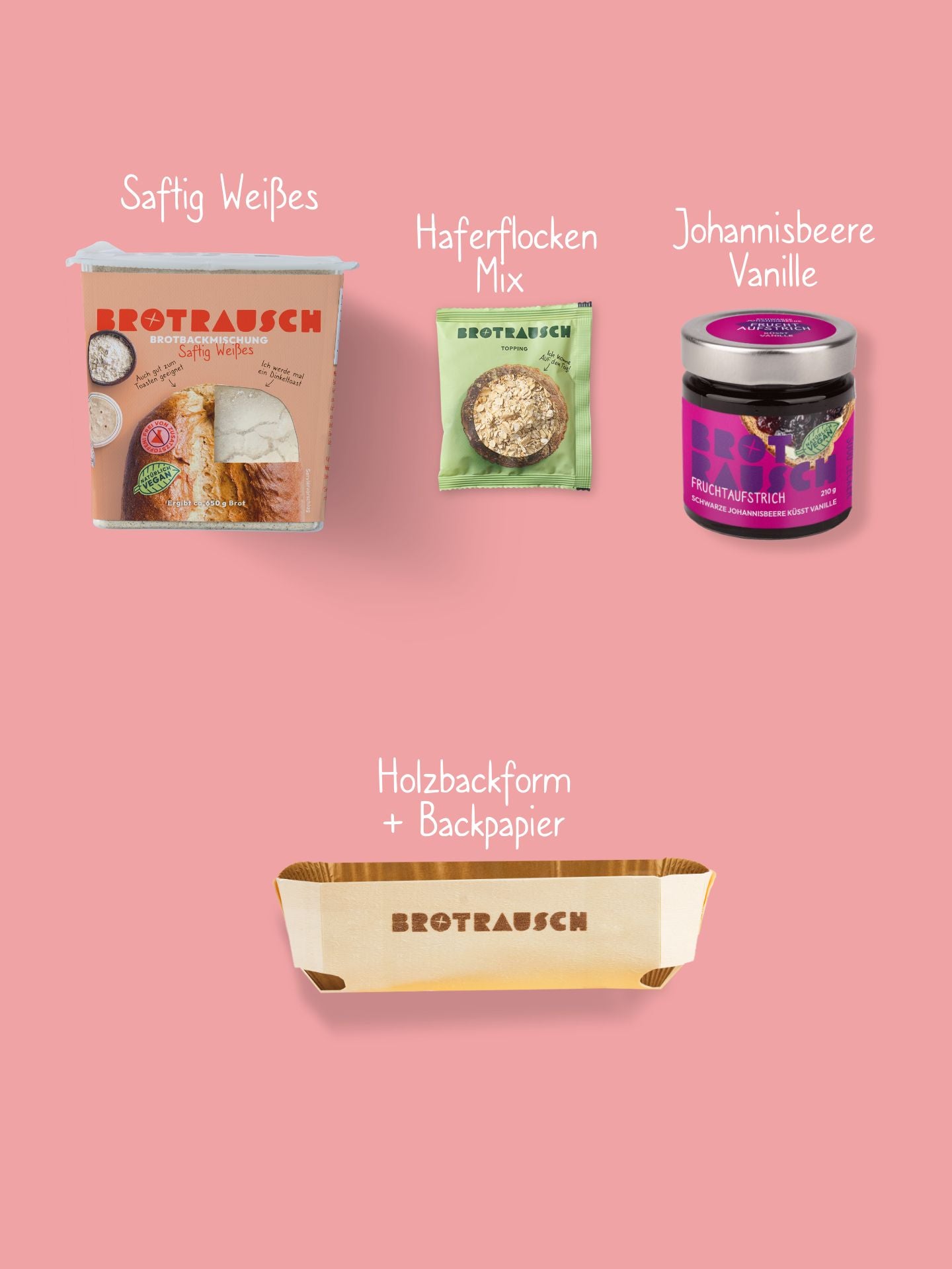 Dankeschön Geschenkbox M mit 1x Brotbackmischung und Fruchtaufstrich