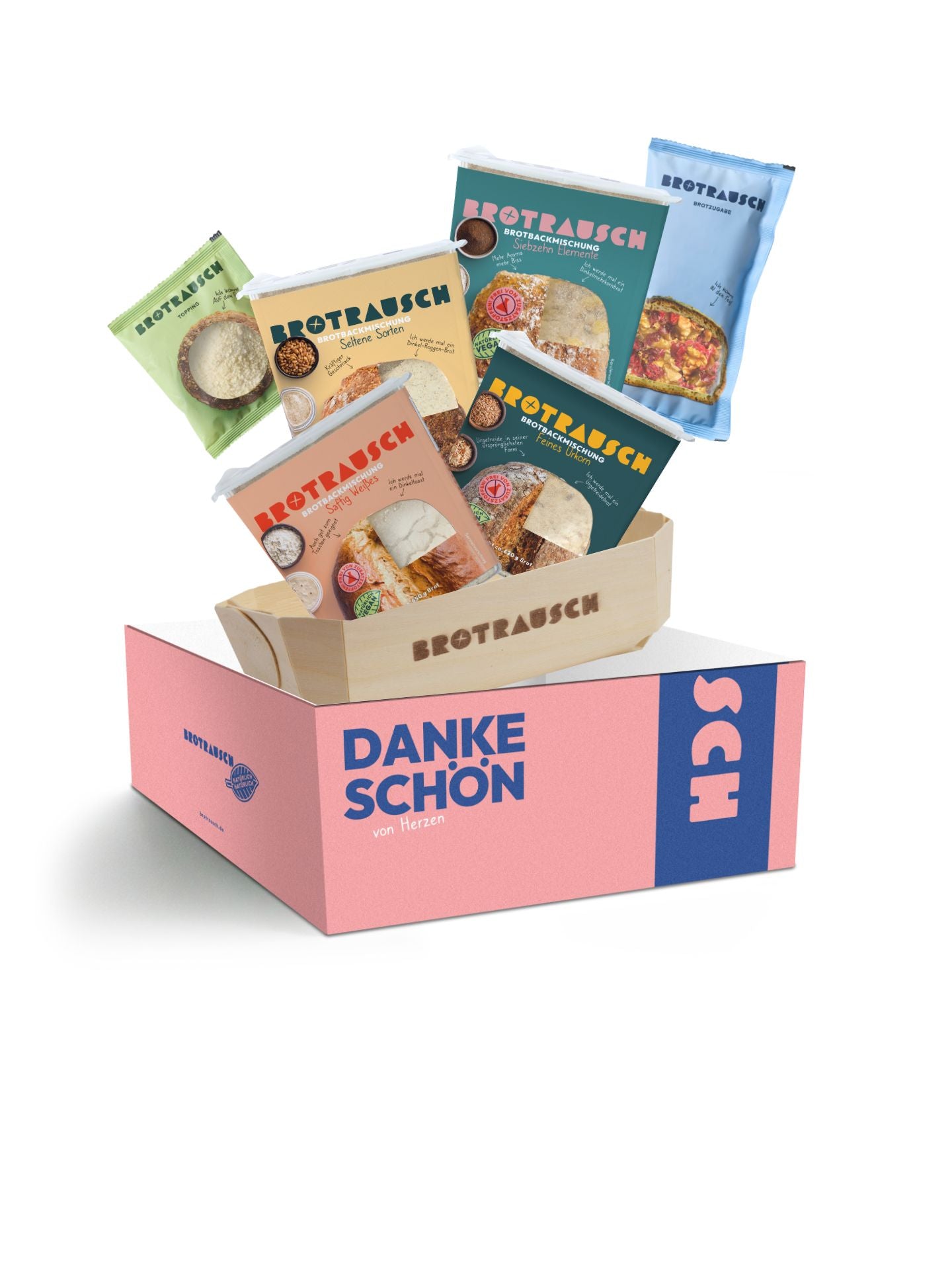 Dankeschön Geschenkbox L mit 4x Brotbackmischung