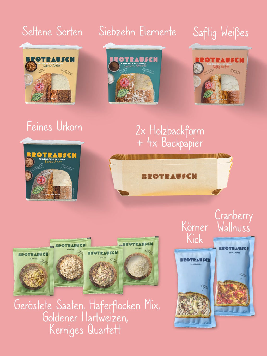 Dankeschön Geschenkbox L mit 4x Brotbackmischung