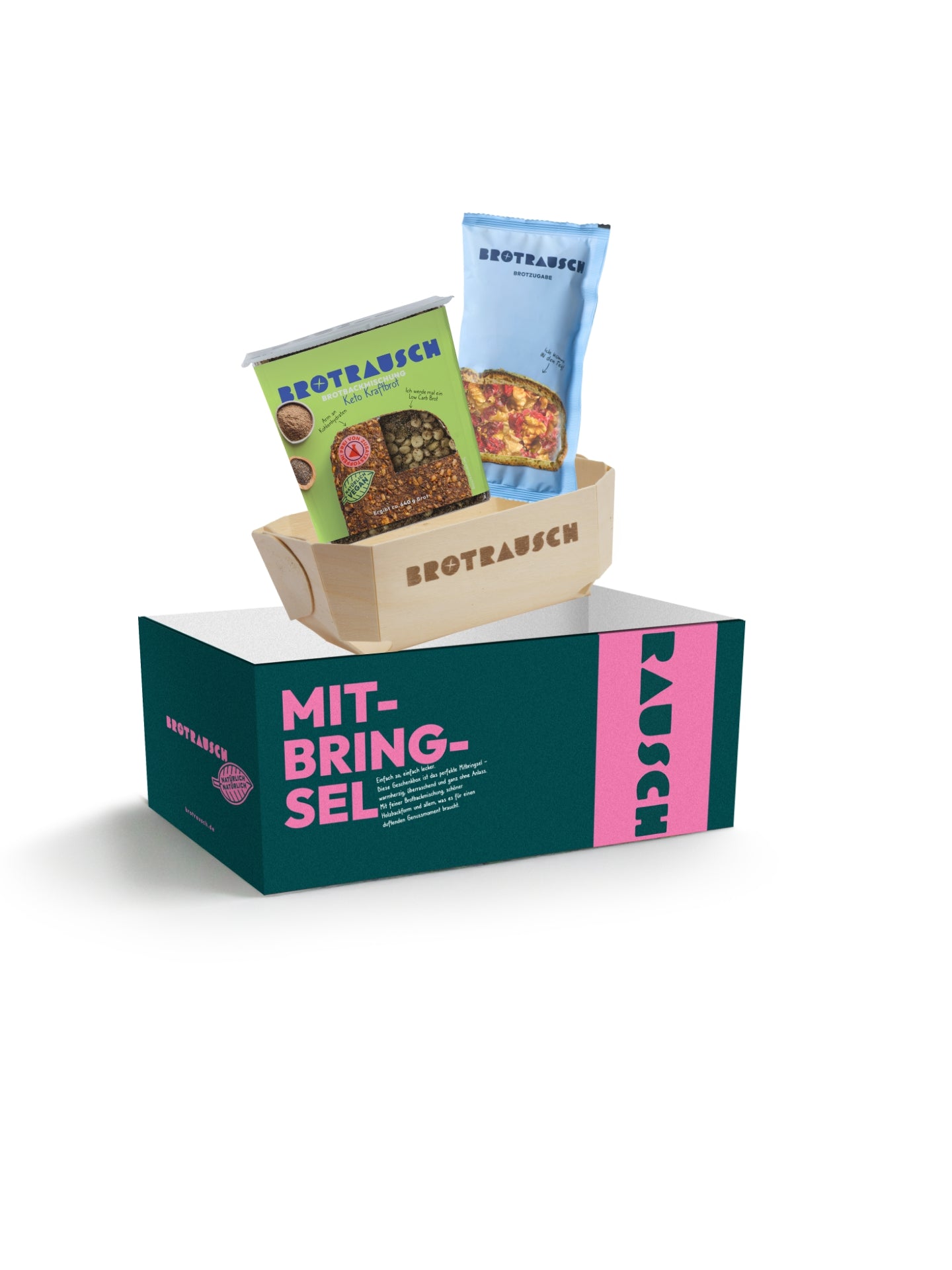 Mitbringsel Geschenkbox S mit 1x Brotbackmischung (Keto - ohne Gluten)