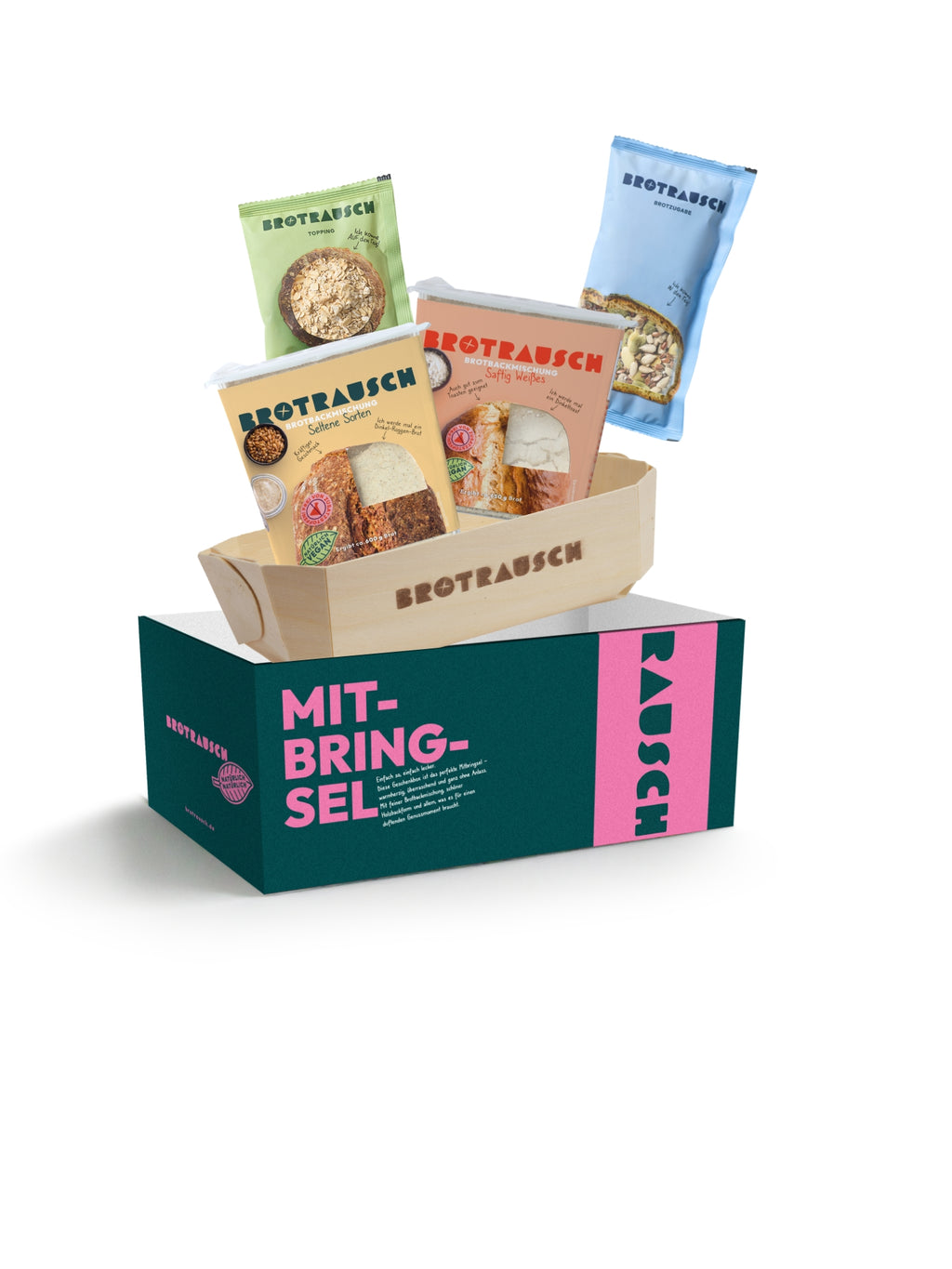 Mitbringsel Geschenkbox M mit 2x Brotbackmischungen
