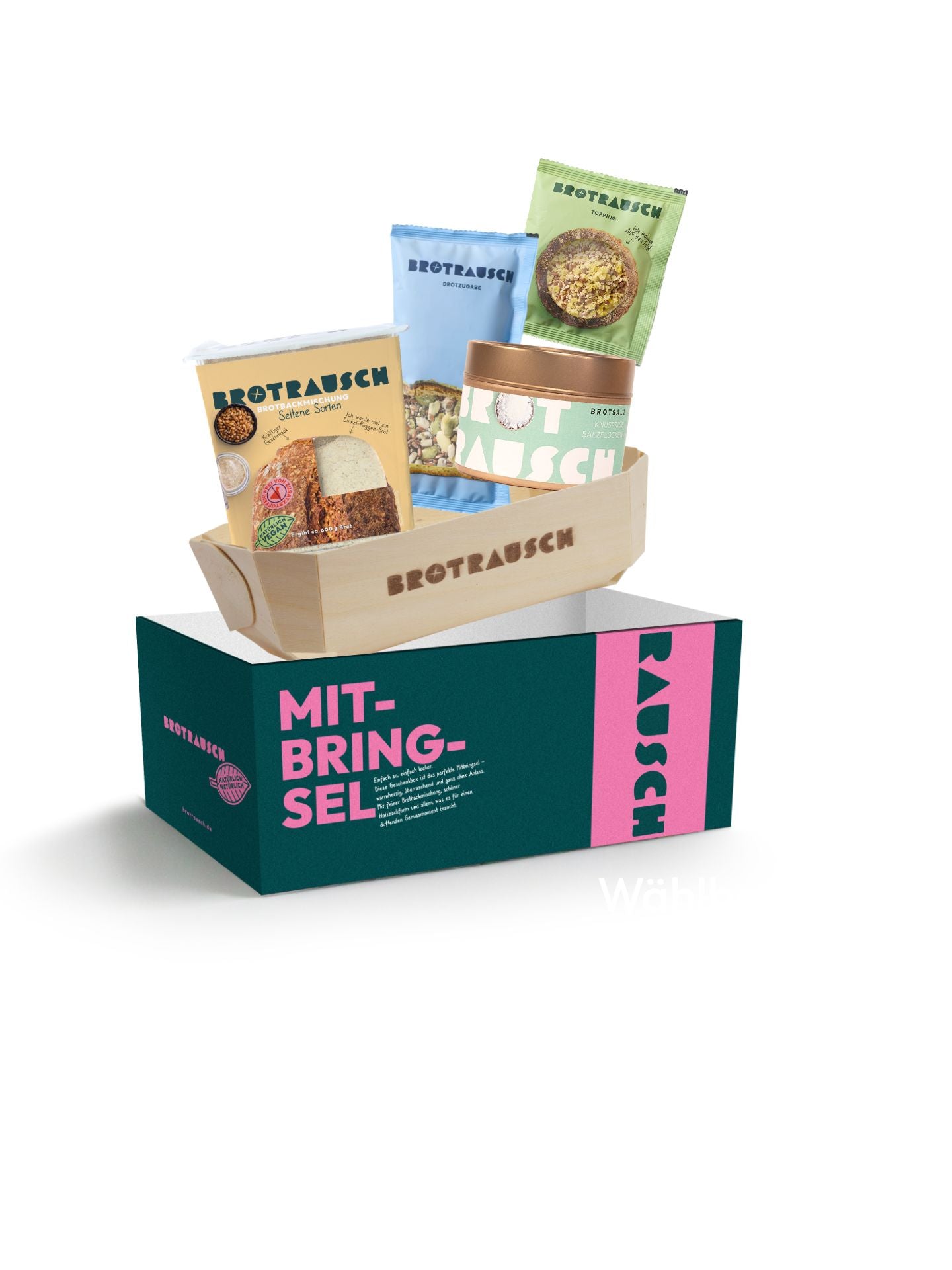 Mitbringsel Geschenkbox M mit 1x Brotbackmischung & Stullensalz Avocado