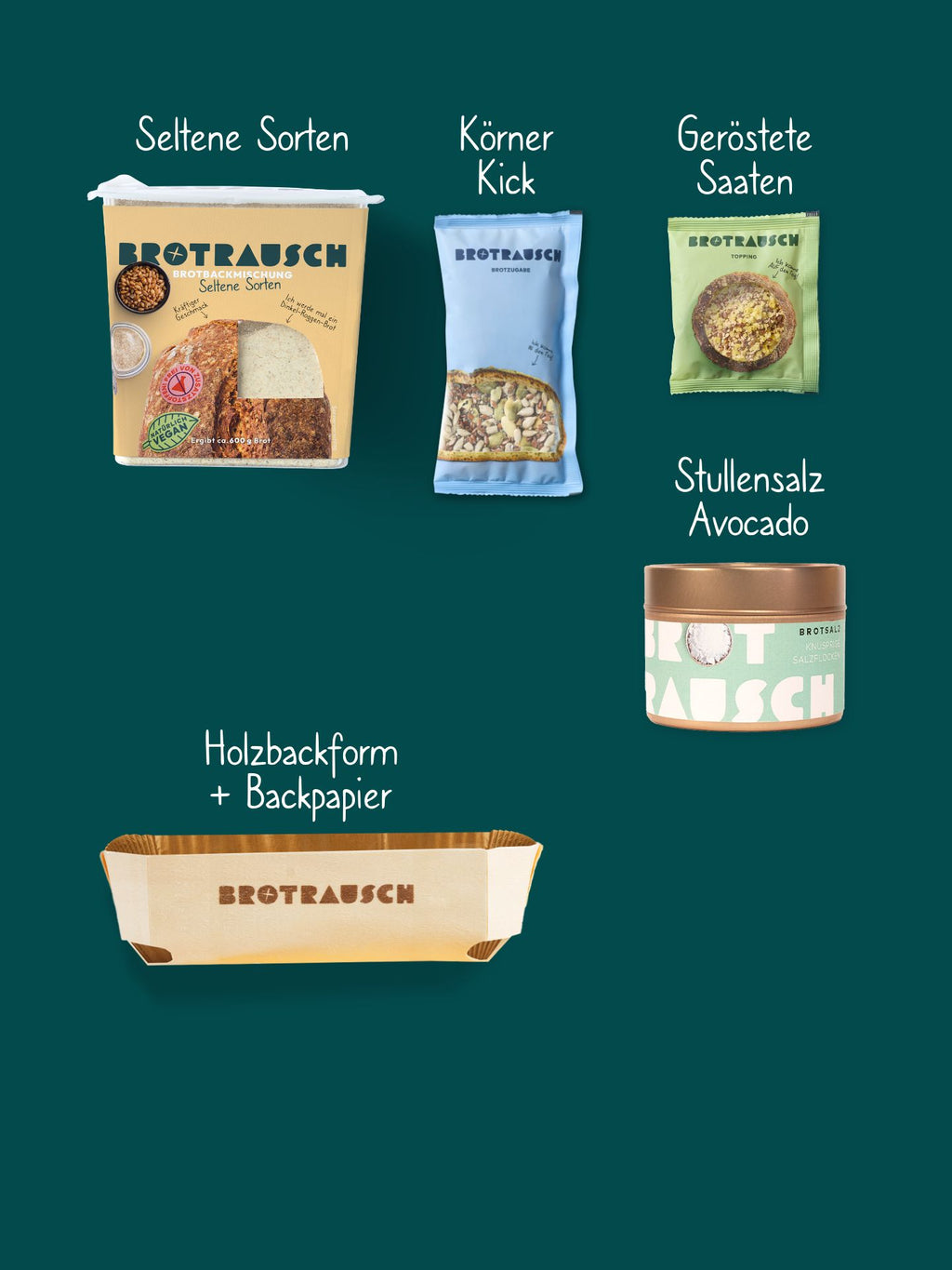 Mitbringsel Geschenkbox M mit 1x Brotbackmischung & Stullensalz Avocado