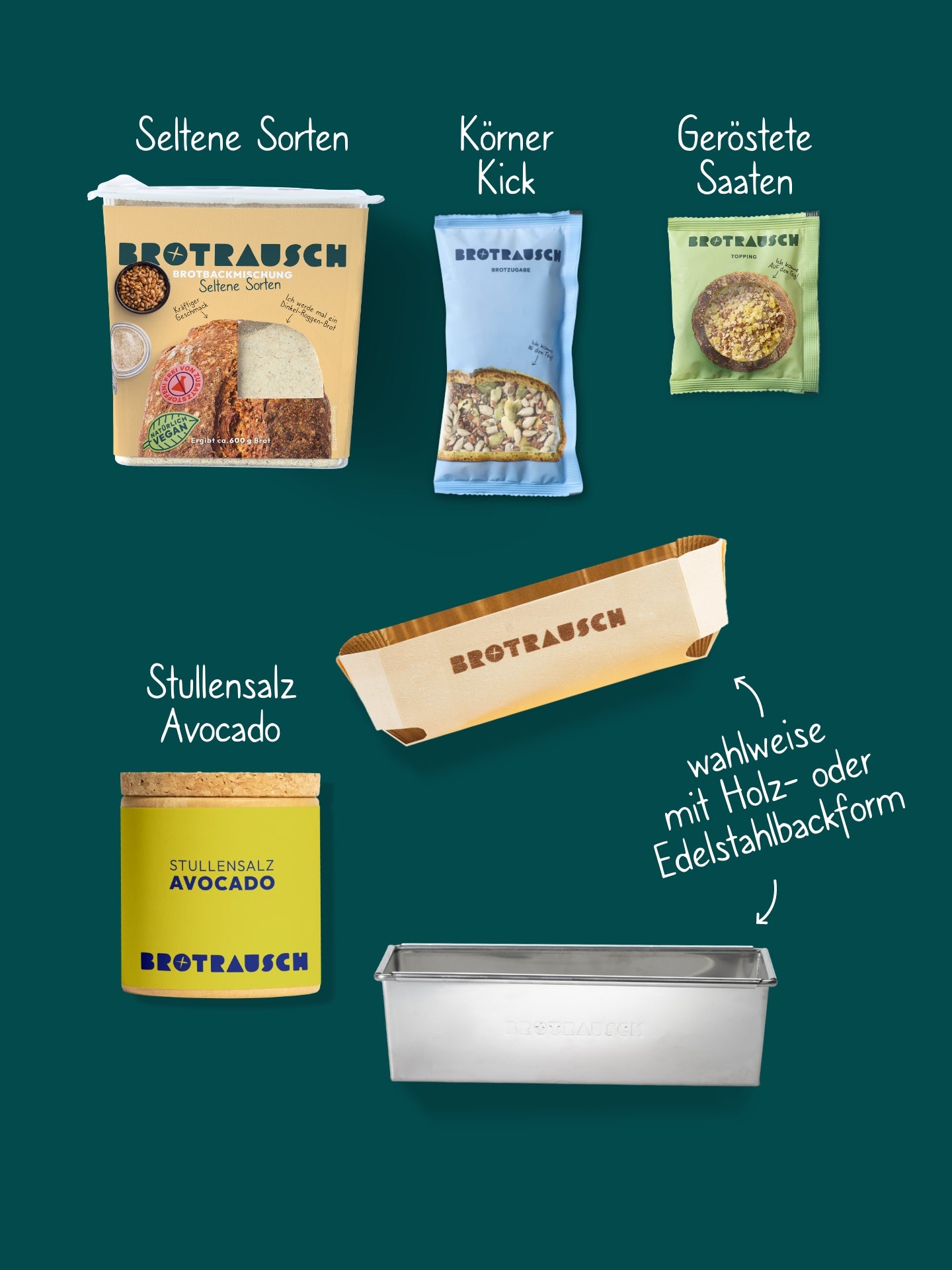 Mitbringsel Geschenkbox M mit 1x Brotbackmischung & Stullensalz Avocado