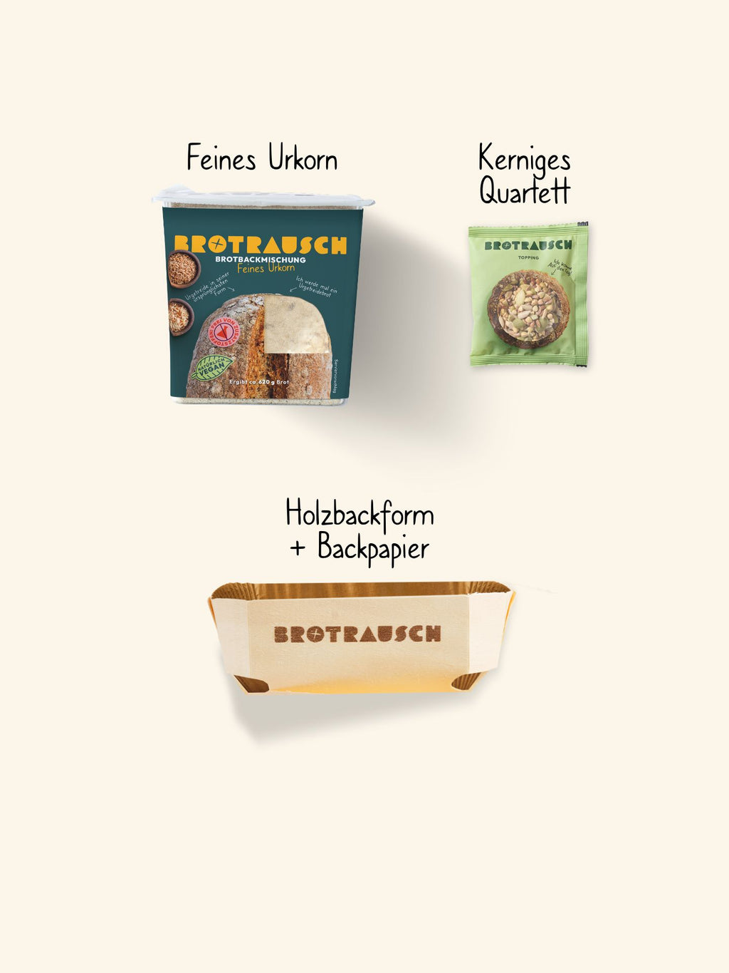 Neutrale Geschenkbox S mit 1x Brotbackmischung (Feines Urkorn)