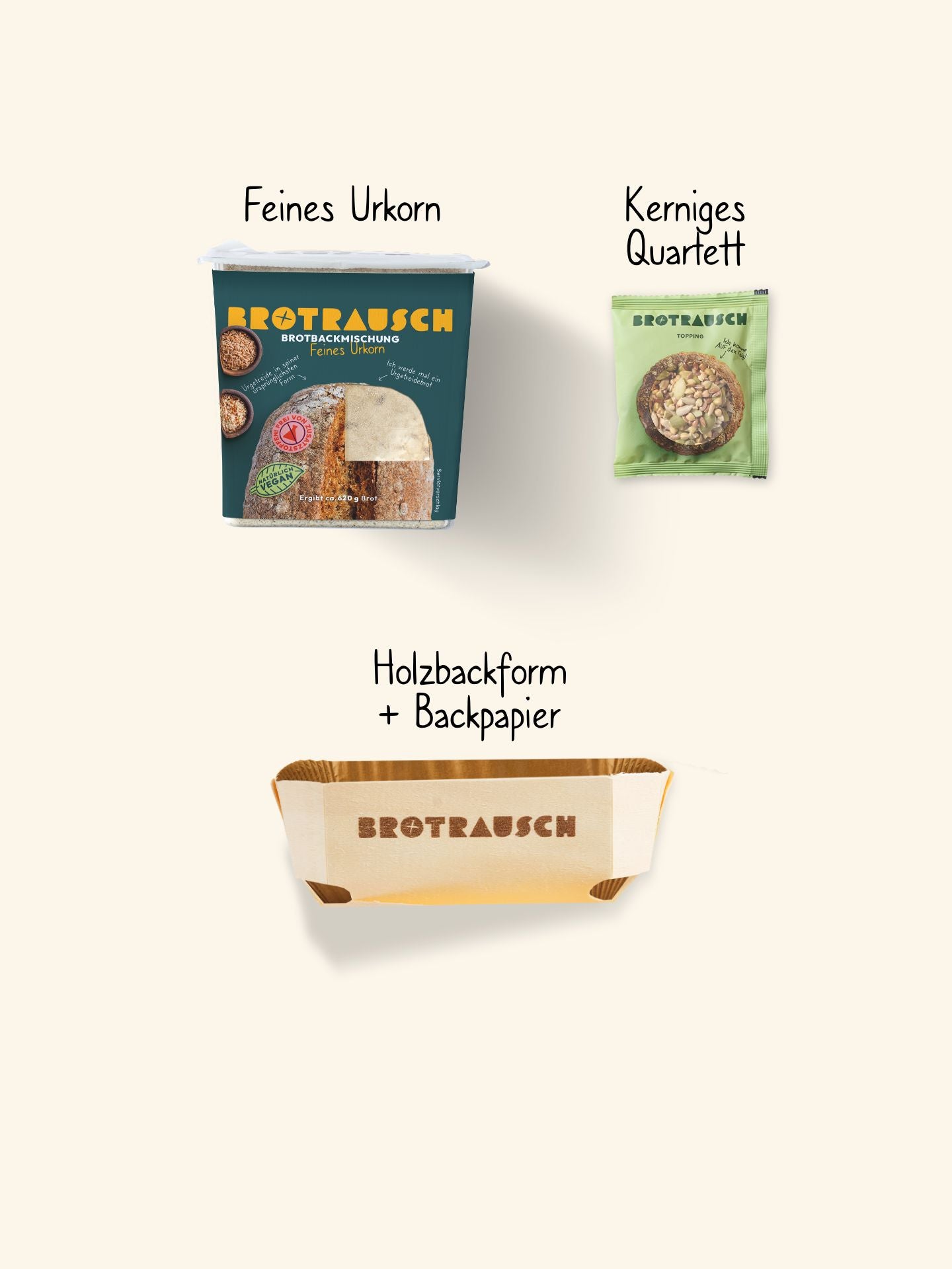 Neutrale Geschenkbox S mit 1x Brotbackmischung (Feines Urkorn)