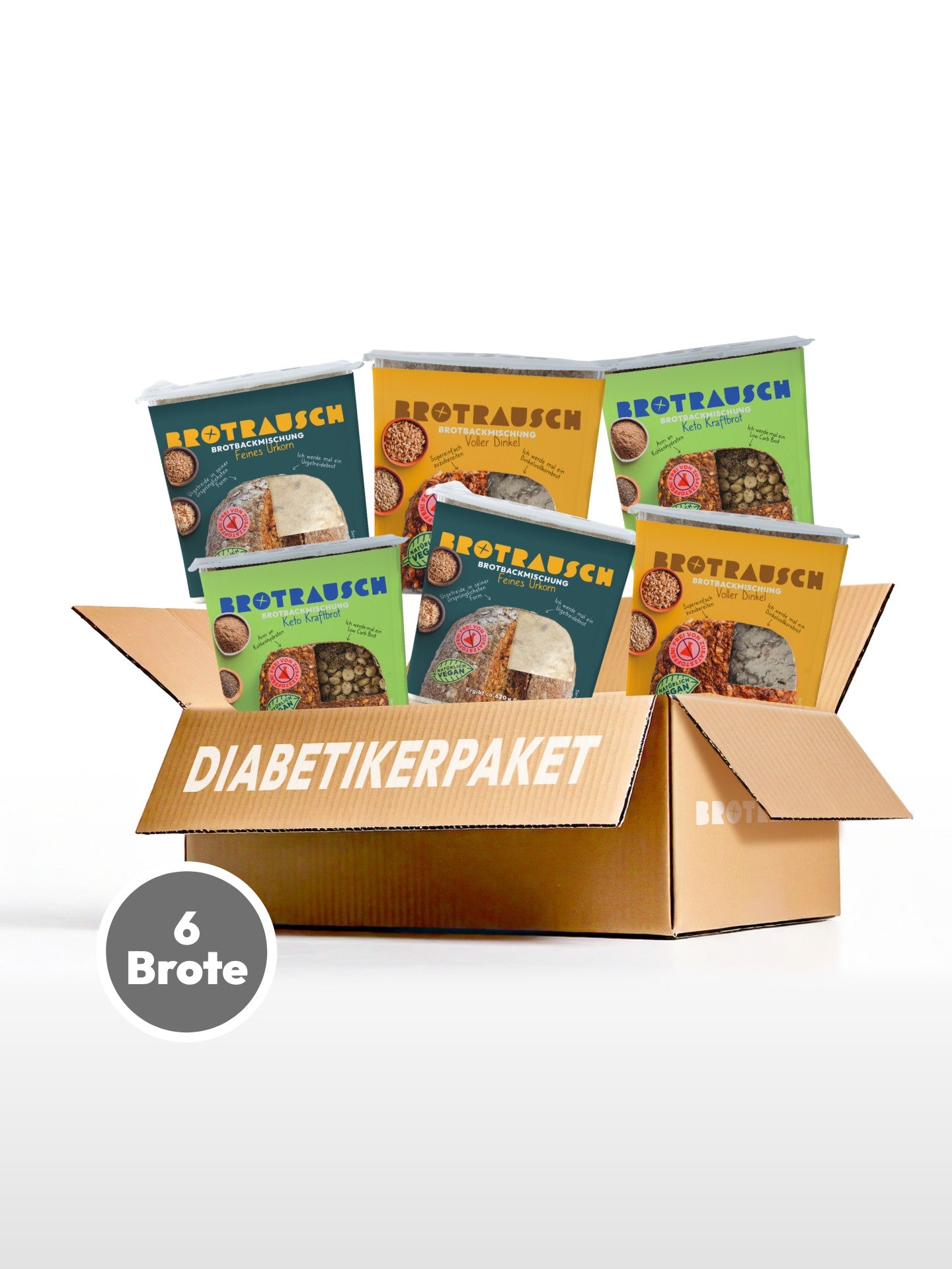6er Diabetikerbrotpaket Brotbackmischungen