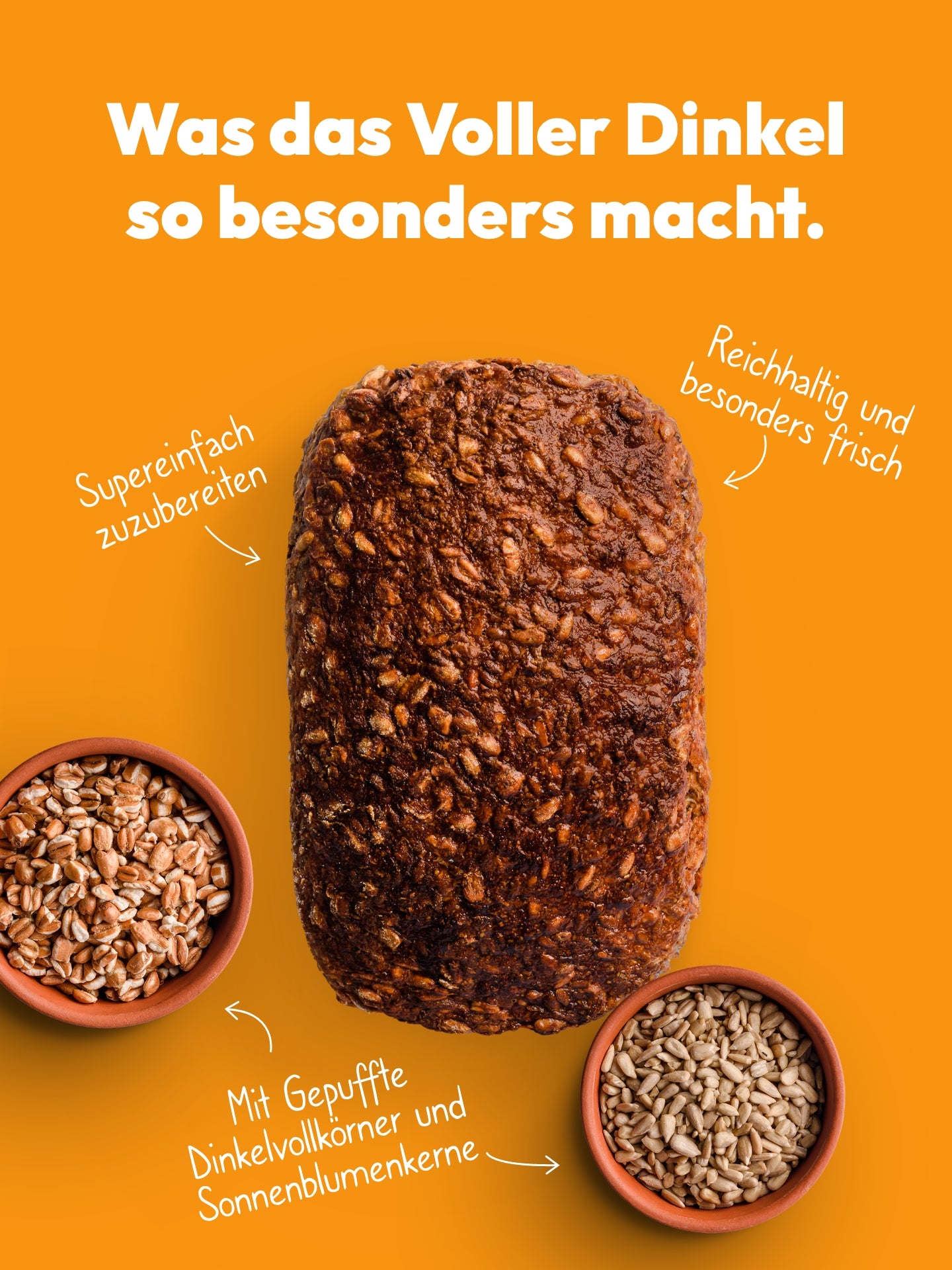 Brotbackmischung für Dinkelvollkornbrot | Voller Dinkel