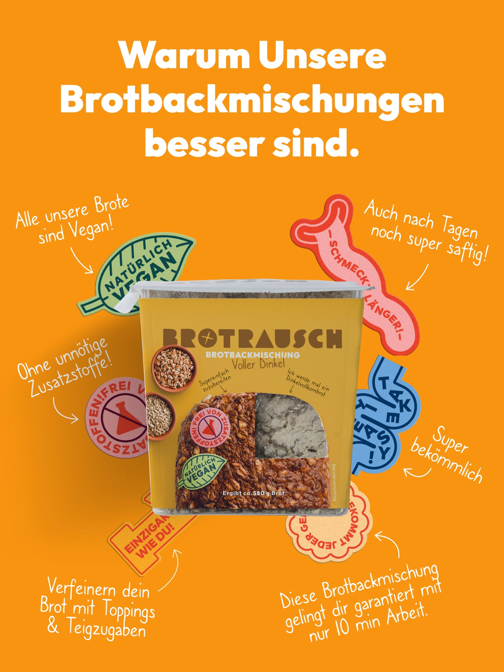 Brotbackmischung für Dinkelvollkornbrot | Voller Dinkel