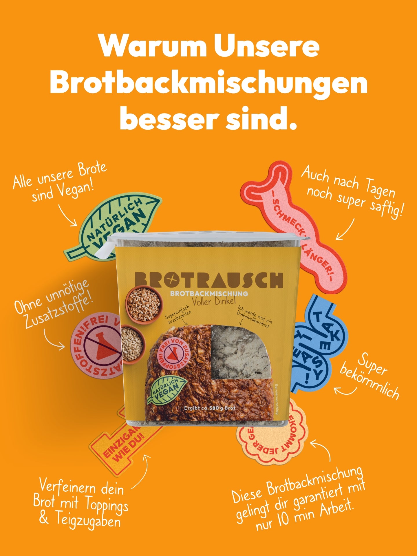Brotbackmischung für Dinkelvollkornbrot | Voller Dinkel