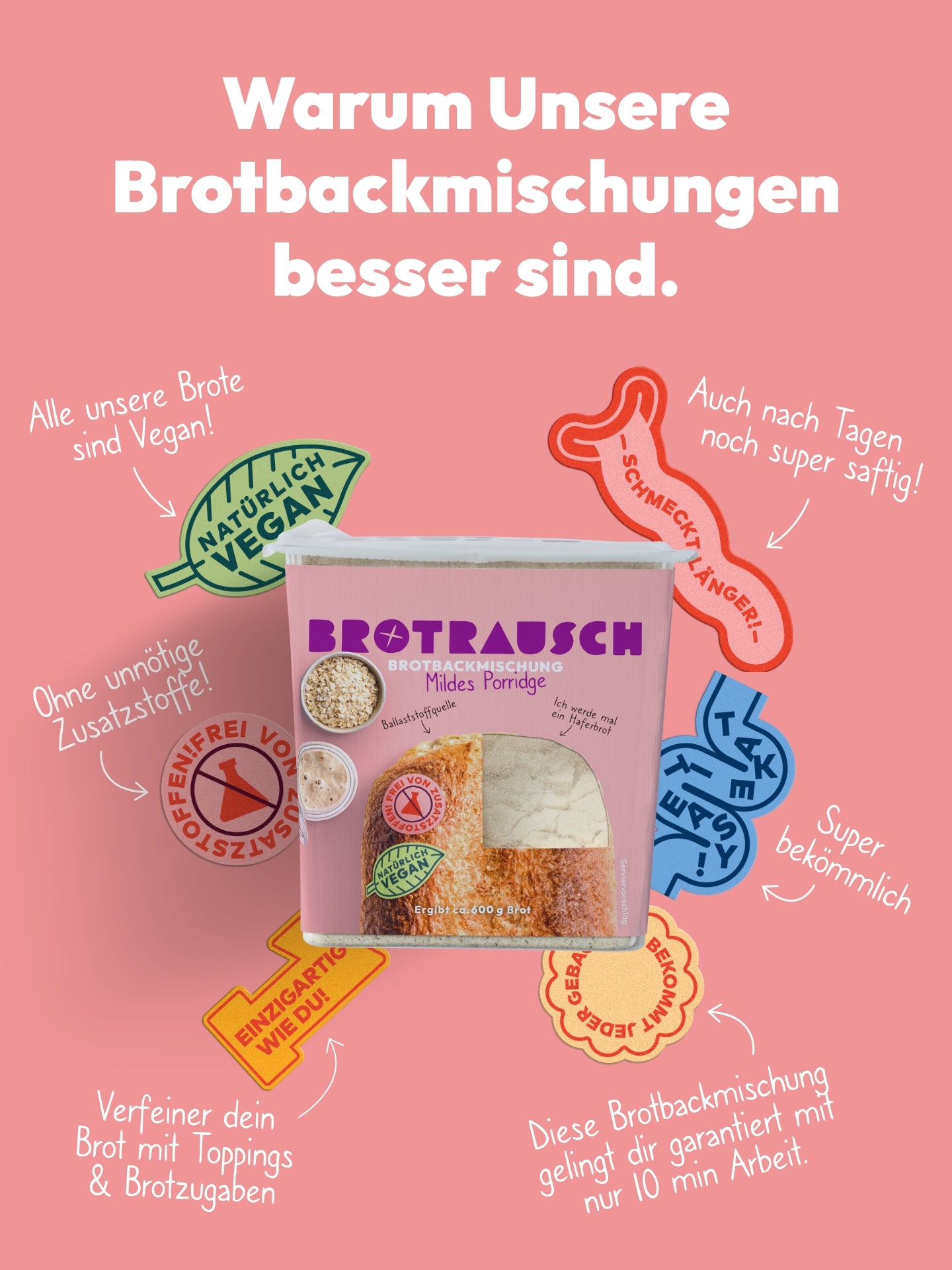 Brotbackmischung für Haferbrot | Mildes Porridge