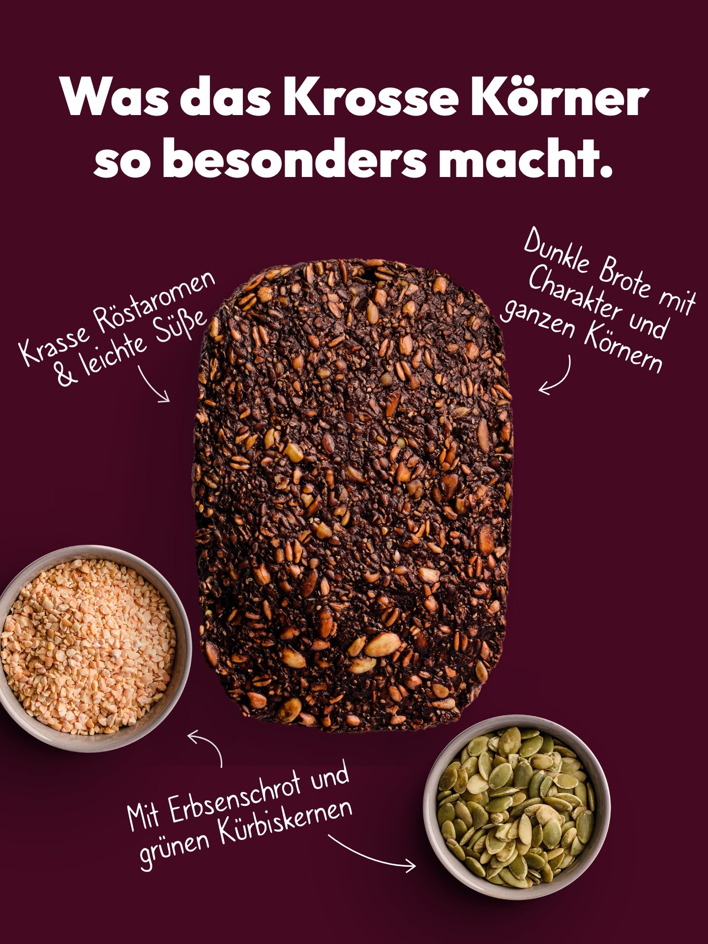 Brotbackmischung für dunkles Körnerbrot | Krosse Körner