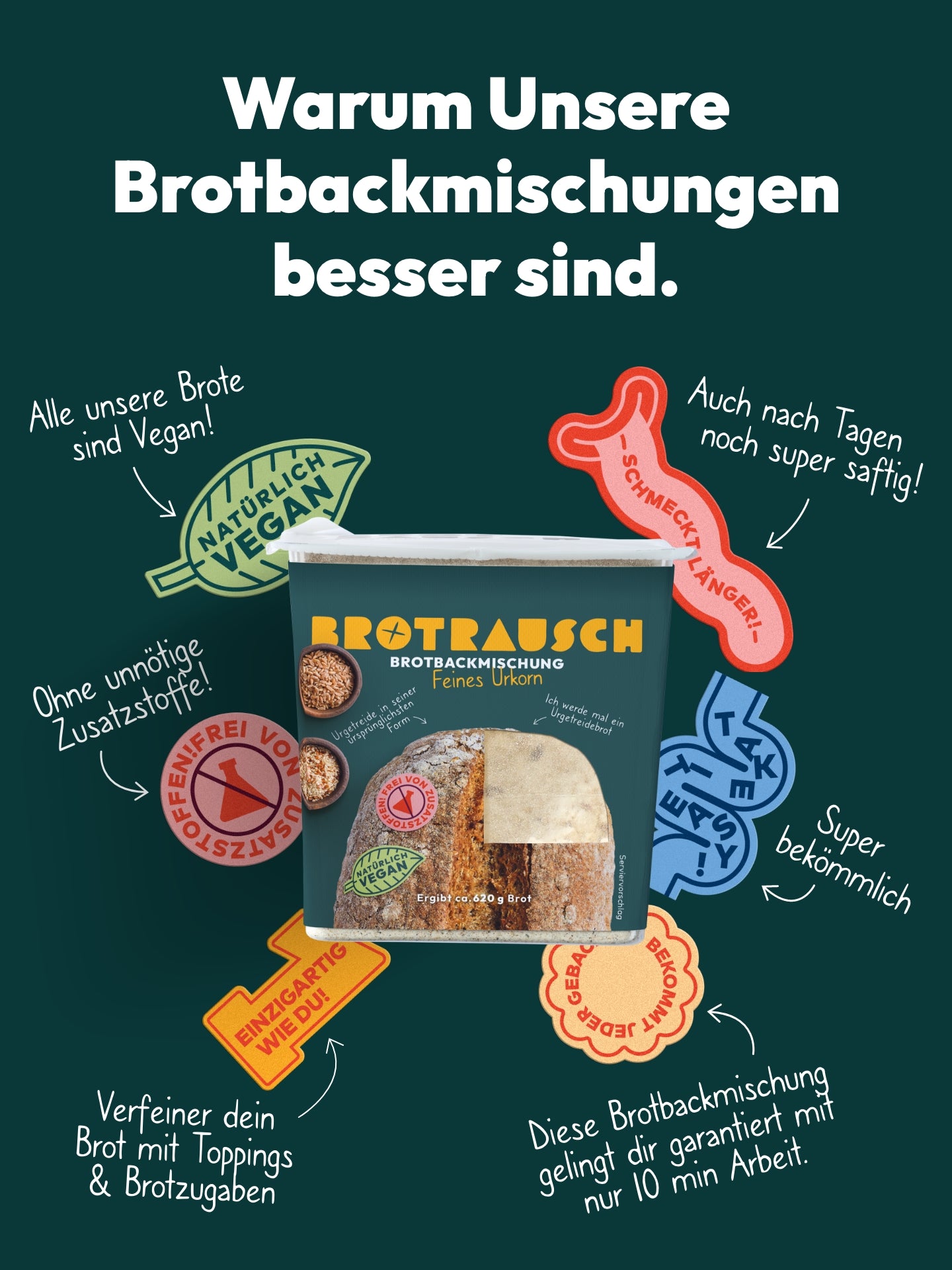 Brotbackmischung für Urgetreidebrot | Feines Urkorn