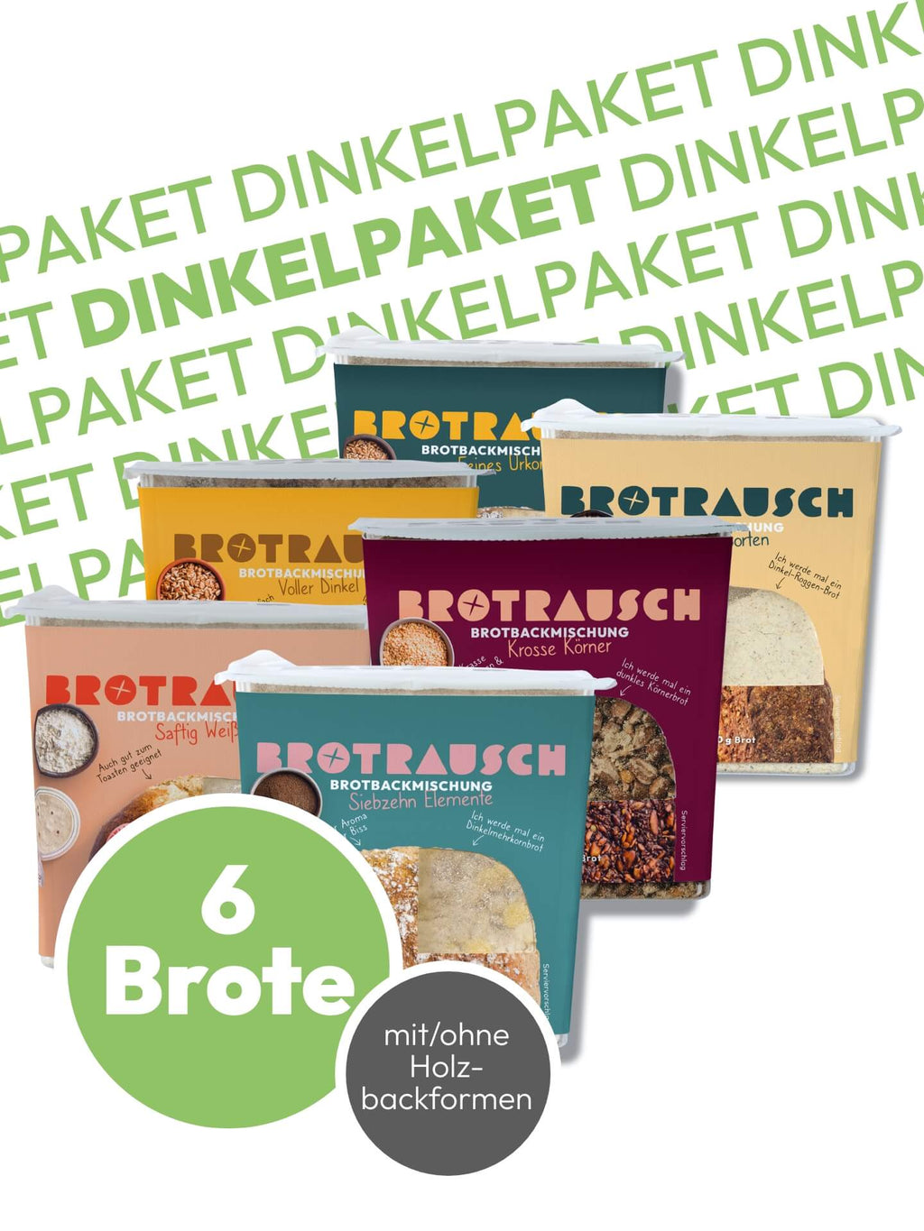 6er Dinkelbrotpaket Brotbackmischungen