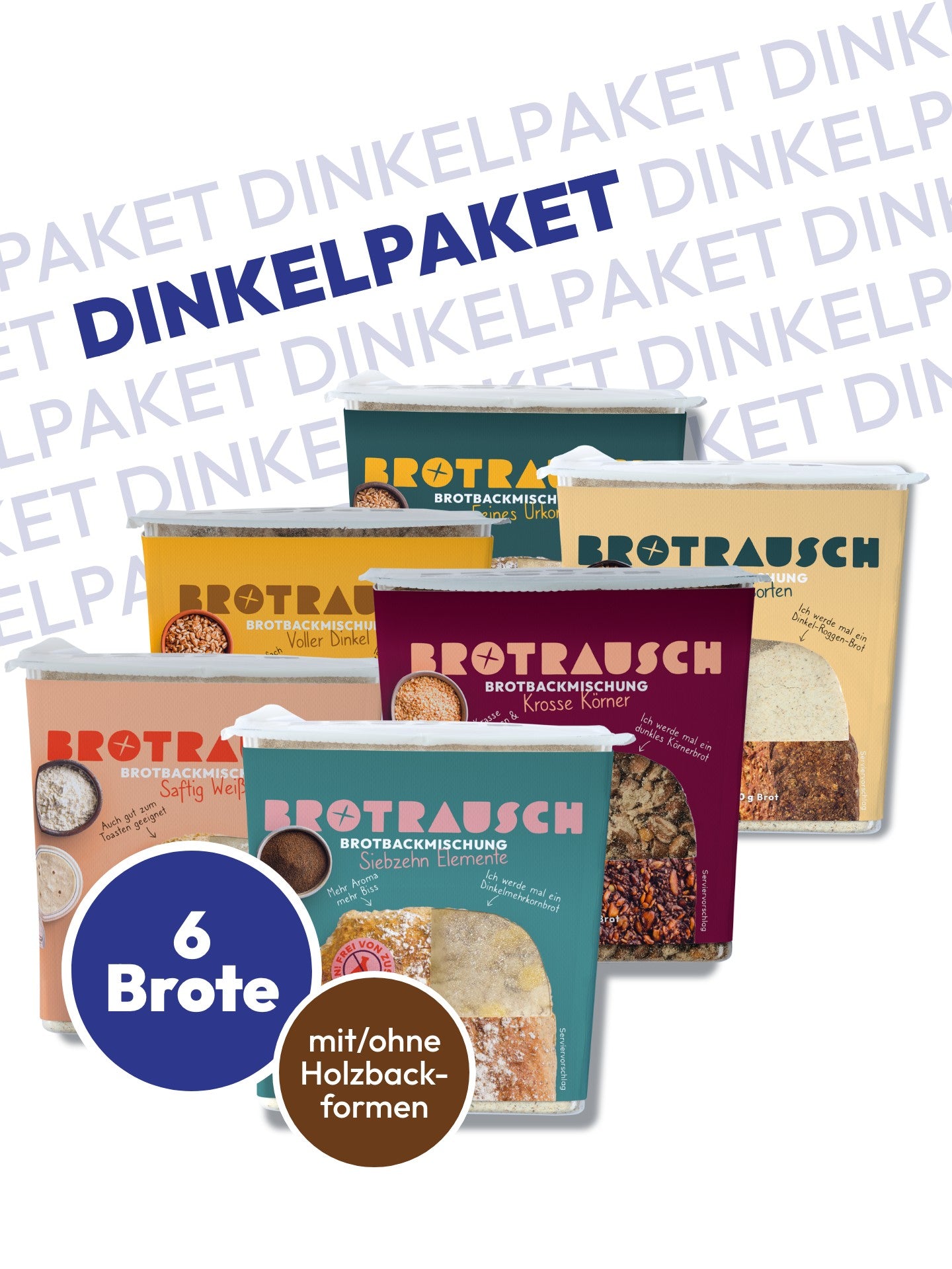 6er Dinkelbrotpaket Brotbackmischungen