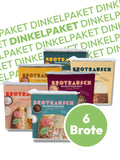 6er Dinkelbrotpaket Brotbackmischungen inkl. Holzbackformen