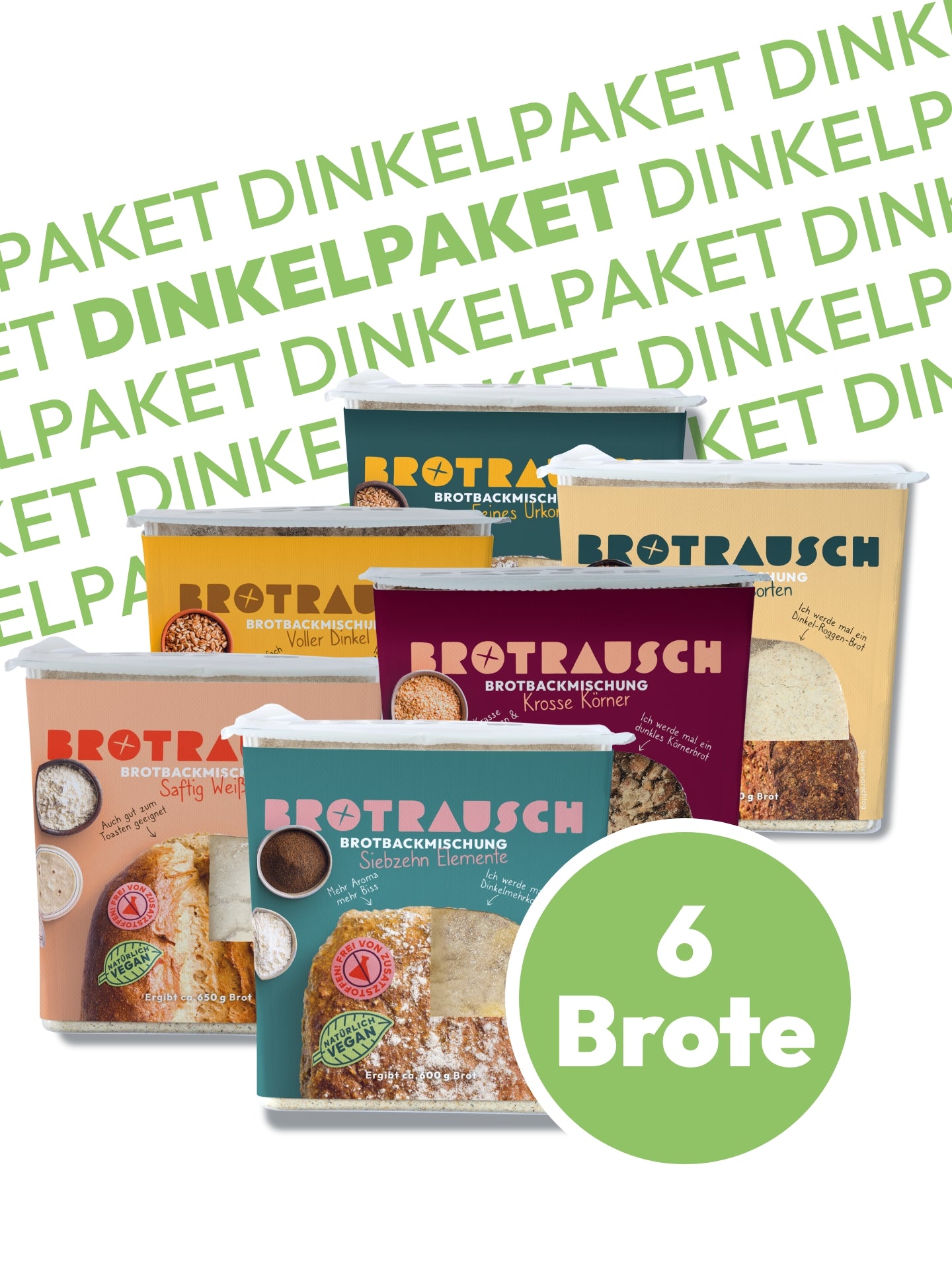 6er Dinkelbrotpaket Brotbackmischungen