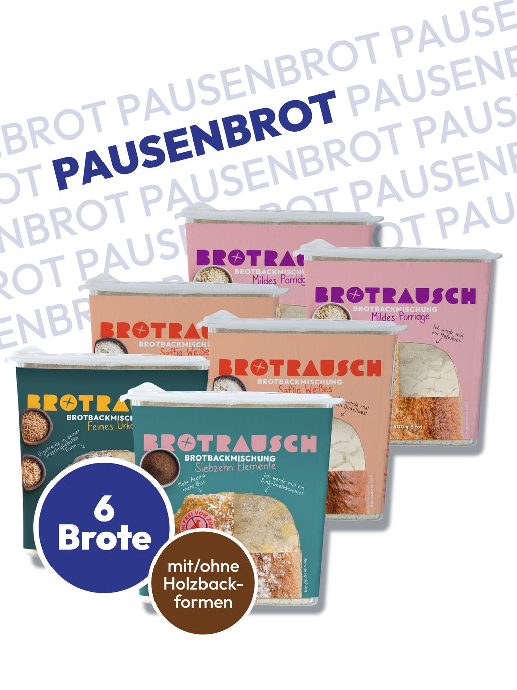 6er Pausenbrotpaket Brotbackmischungen