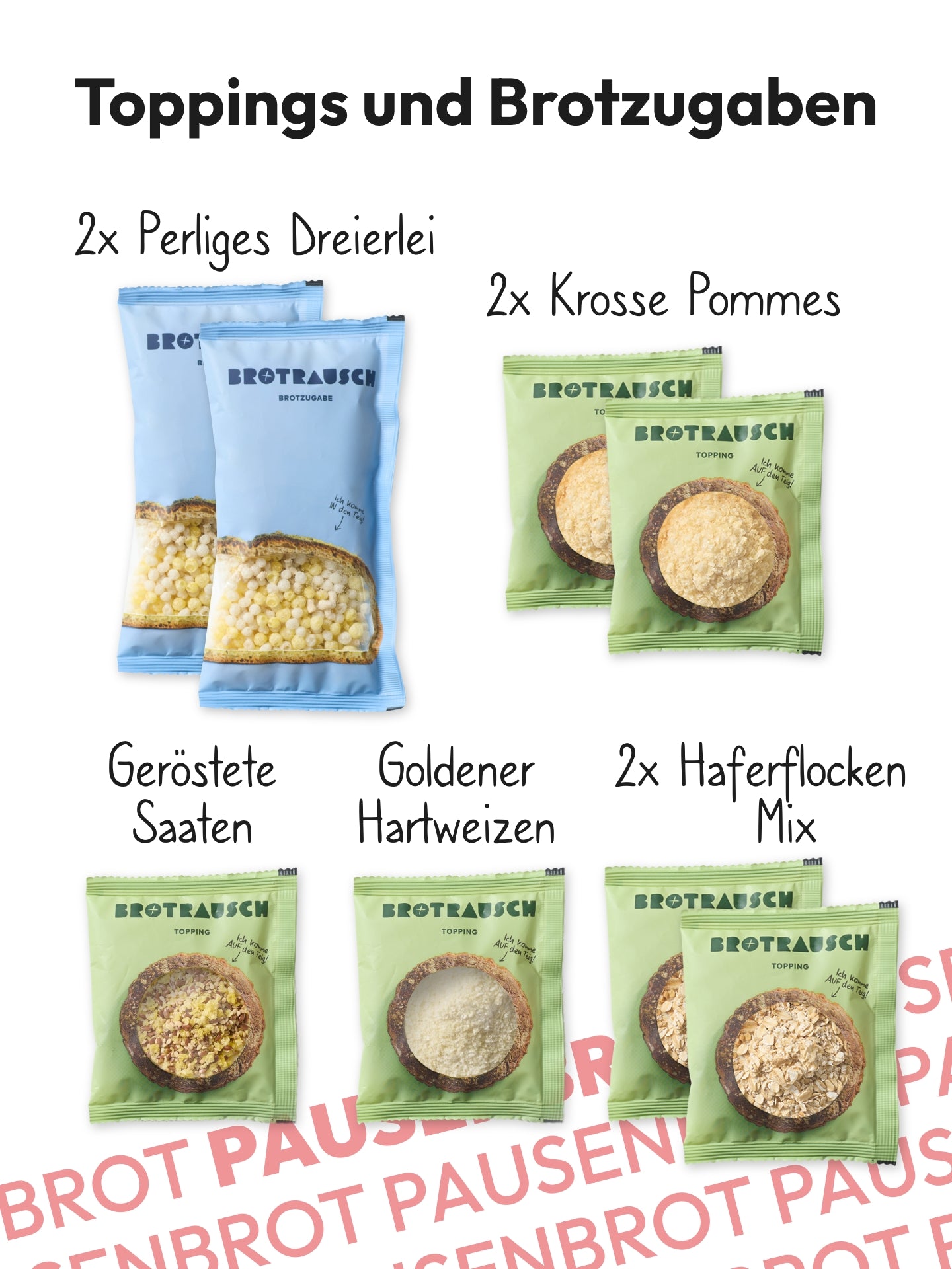 6er Pausenbrotpaket Brotbackmischungen