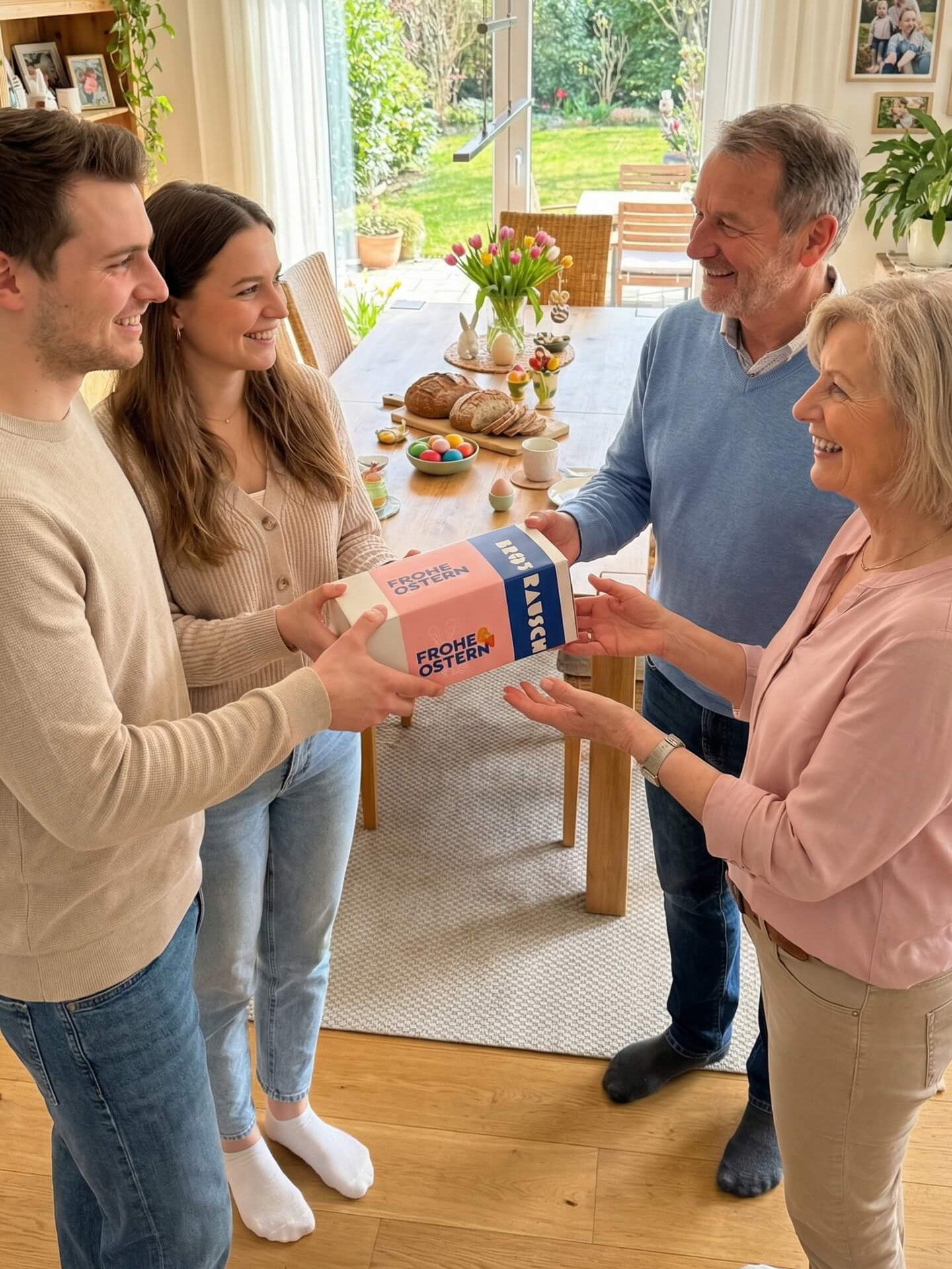 Ostern Geschenkbox mit Backmischung für Hefezopf & Fruchtaufstrich