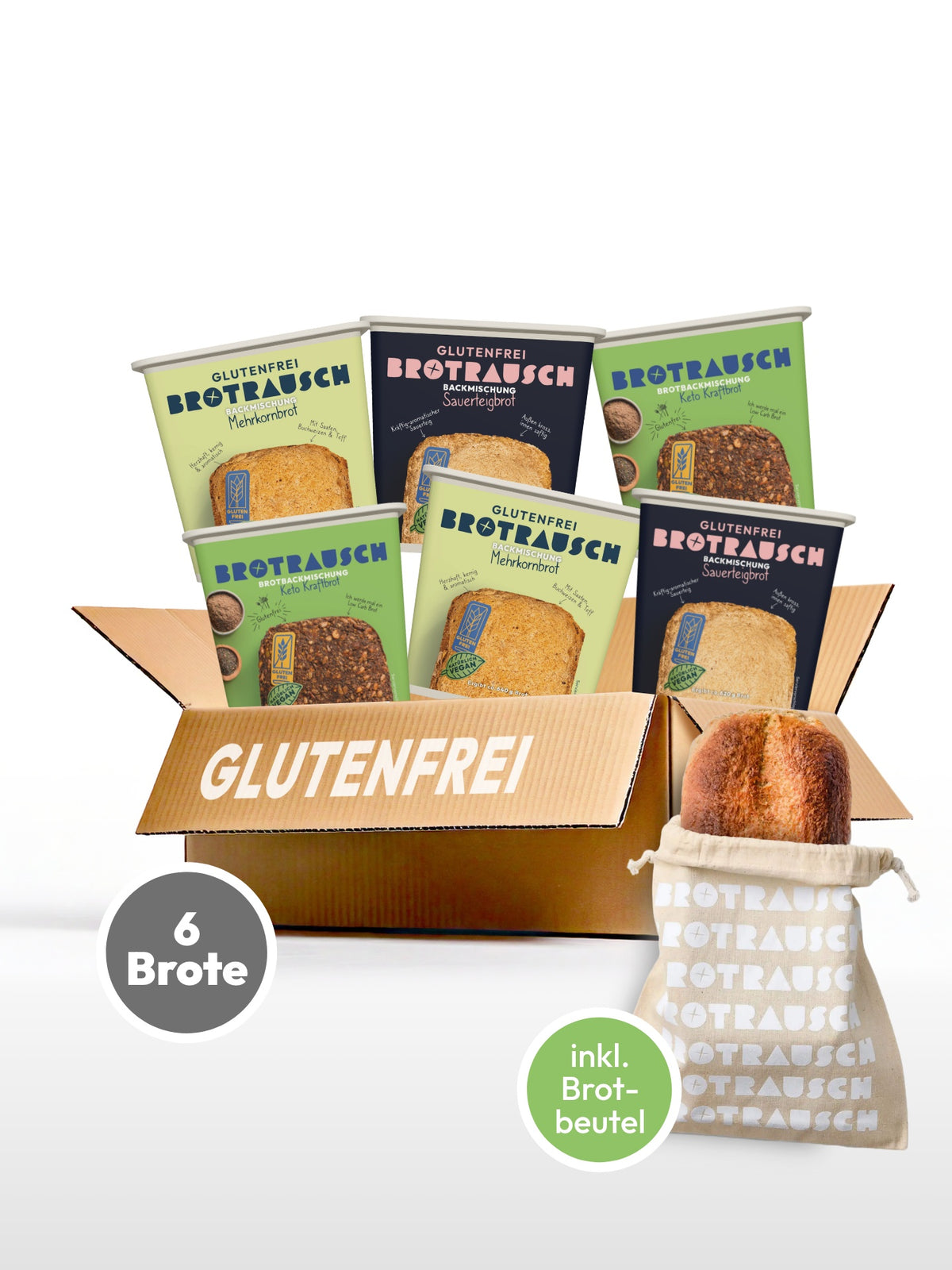 6er Probierpaket glutenfreie Brotbackmischungen